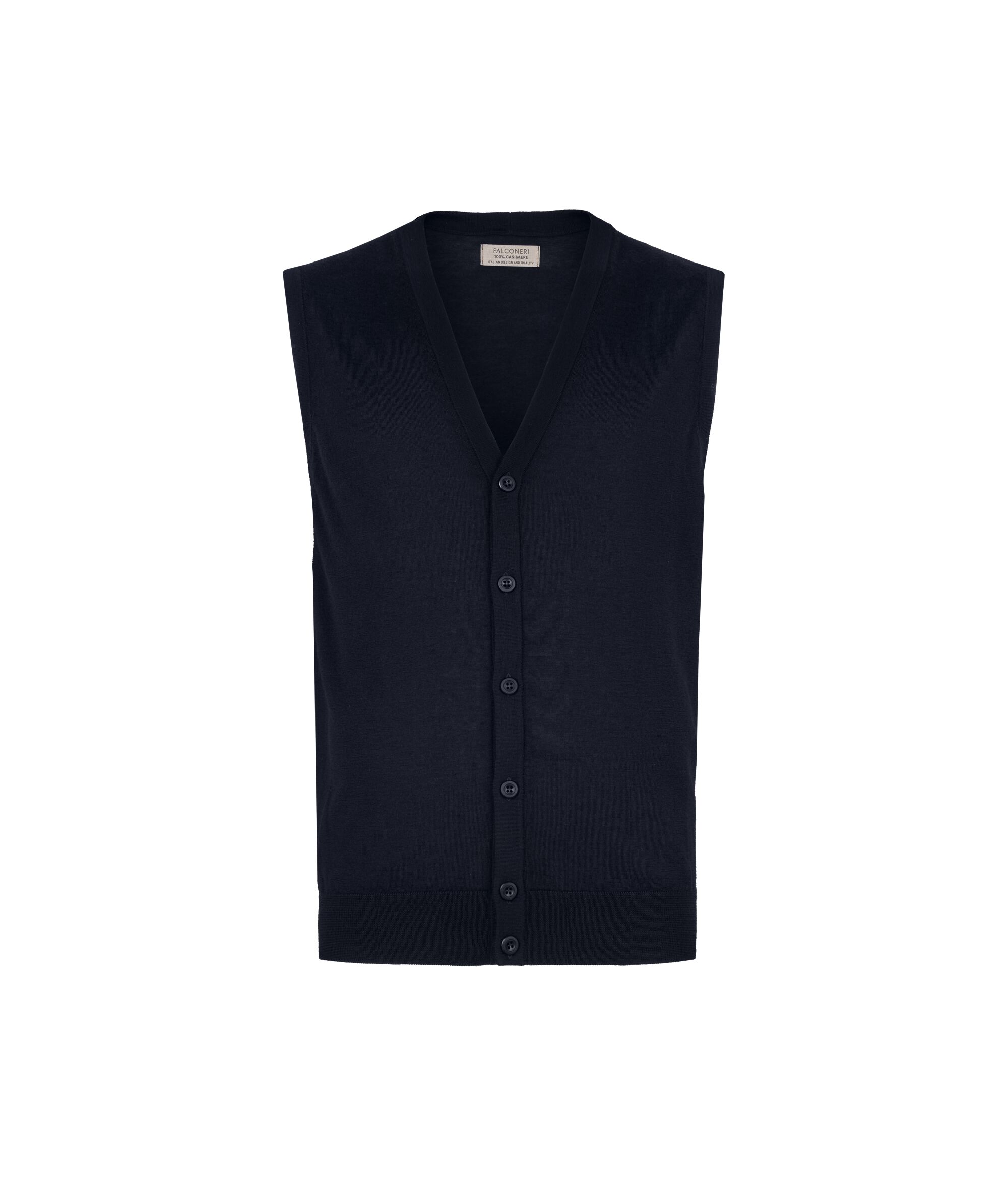 Gilet sans manches en cachemire ultra-fin Colore Bleu Marine