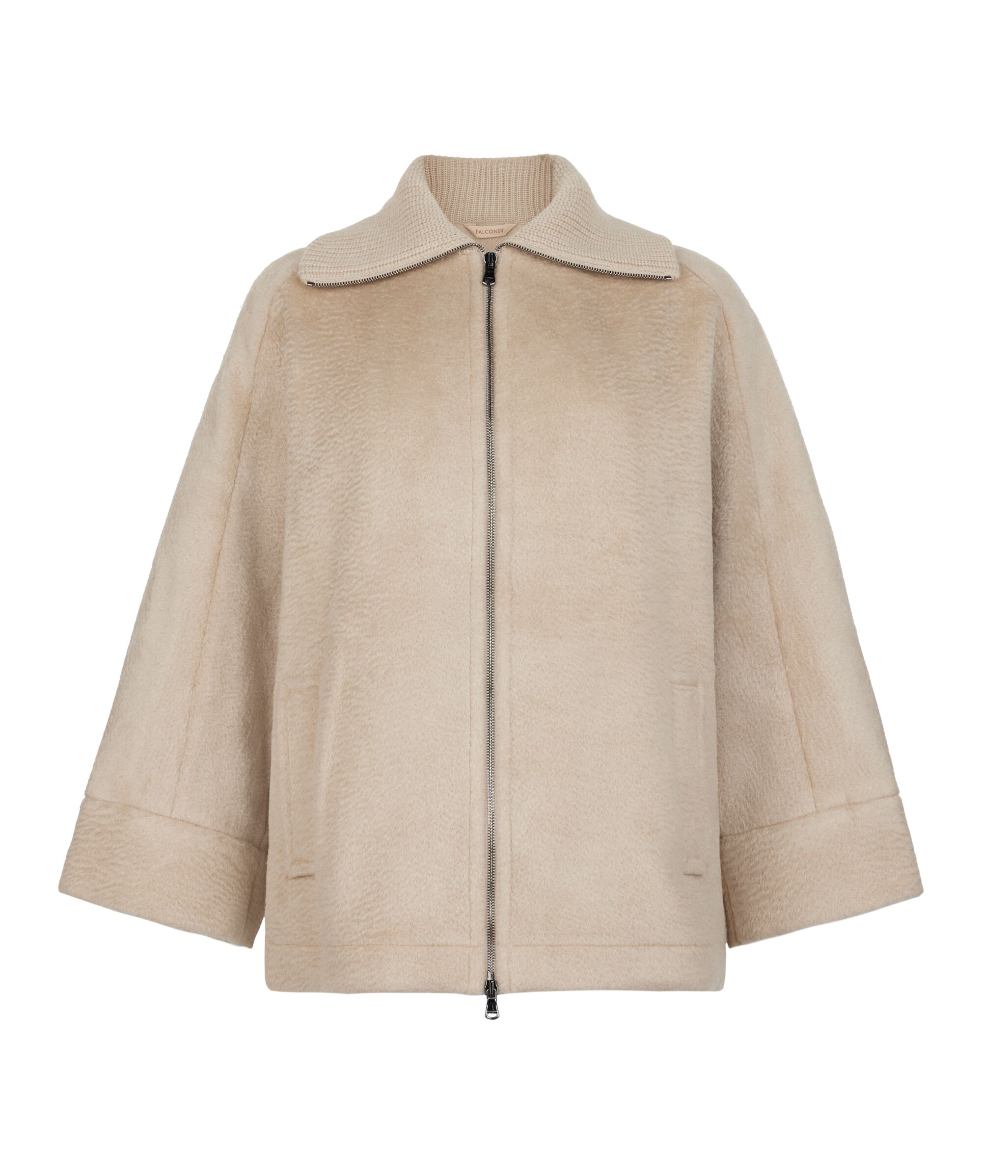 Zip-Up Cashmere Cape