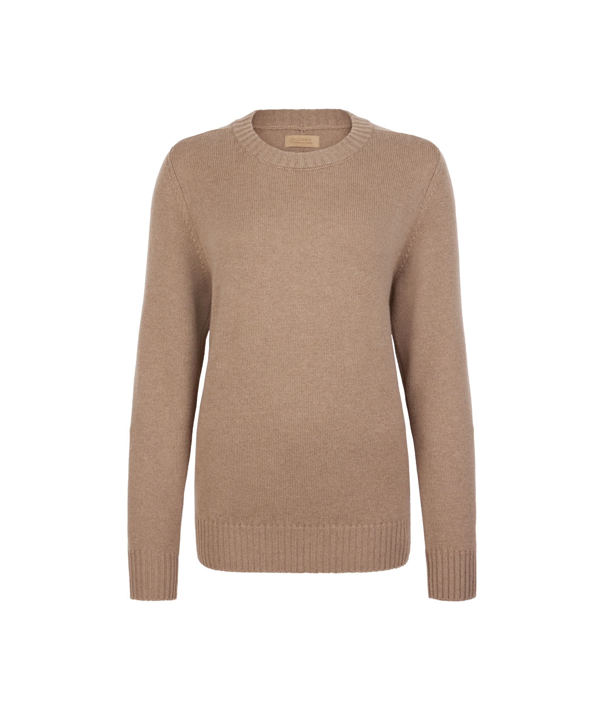 Jersey con cuello redondo y manga martillo de cashmere ultrasoft