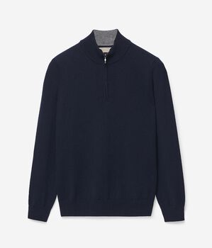 Μπλούζα από Ultrasoft Cashmere με Ψηλό Γιακά και Μισό Φερμουάρ