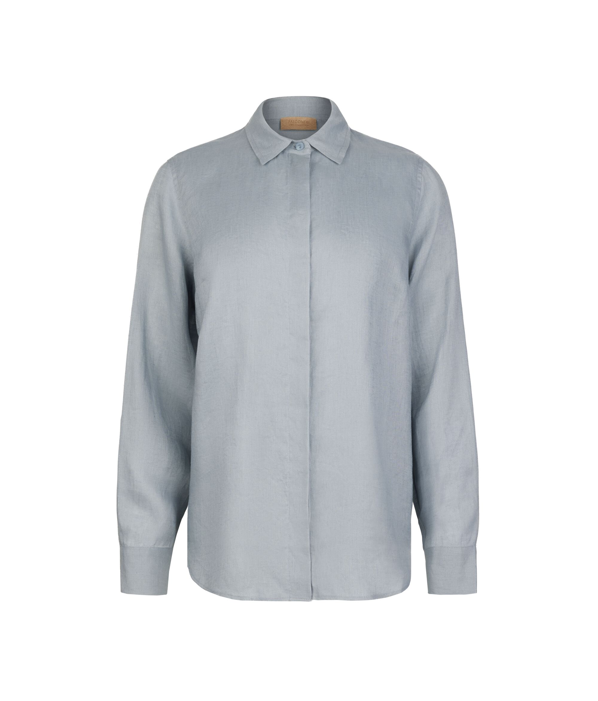 Langärmelige Hemdbluse aus Leinen