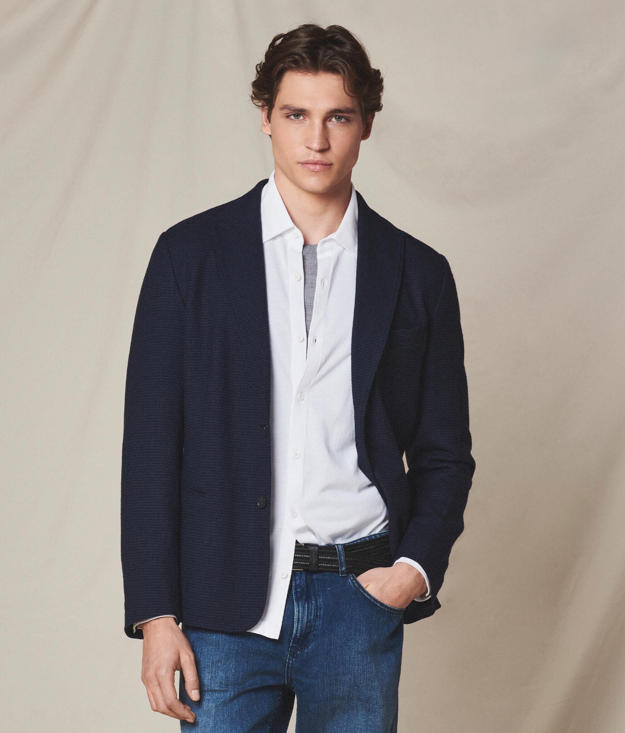 Giacca pied de poule in cashmere seta