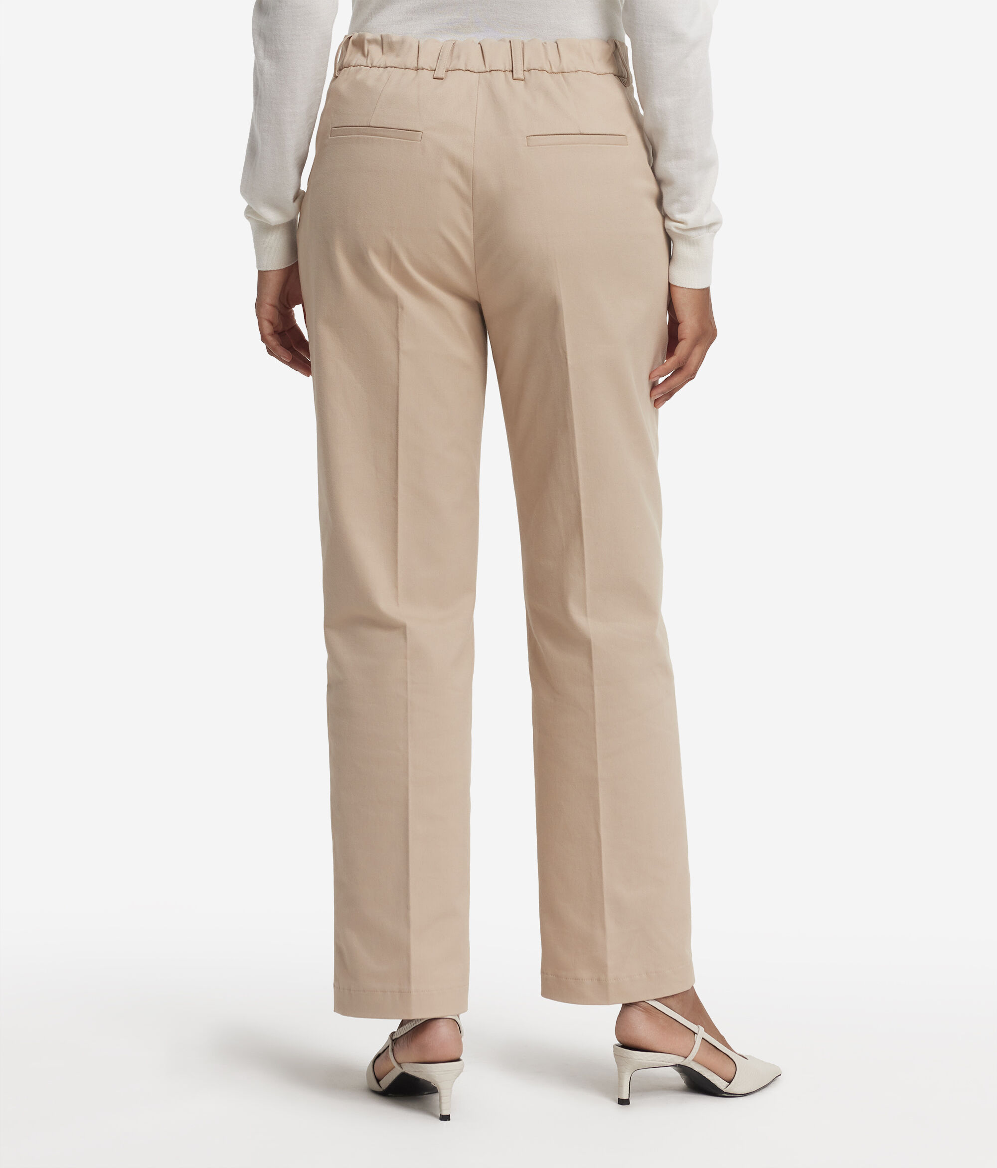 Cotton cashmere cigarette trousers