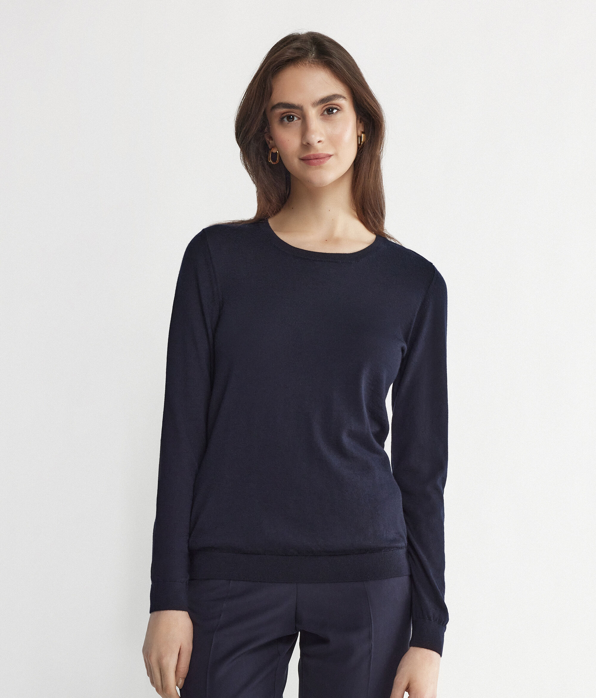 Pull femme à col rond en cachemire ultra-fin