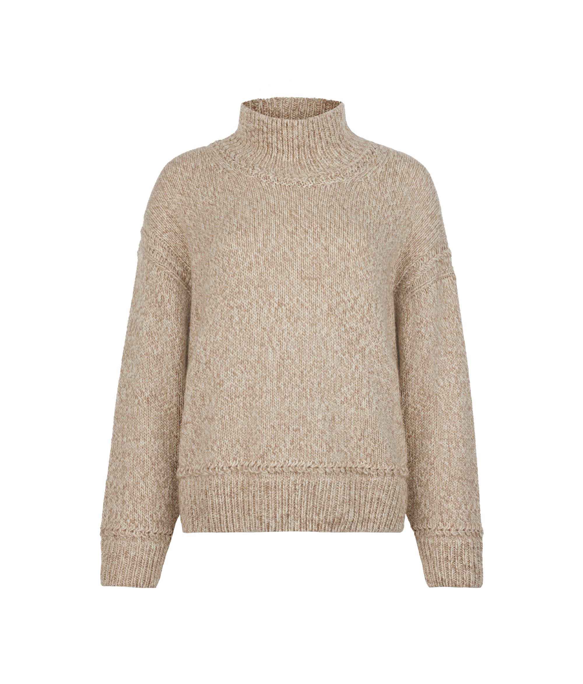 Ultrasoft Undyed Tricot cashmere funnel neck jumper