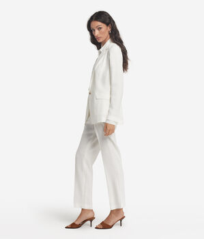 Einreihiger Blazer aus Leinen und Viskose