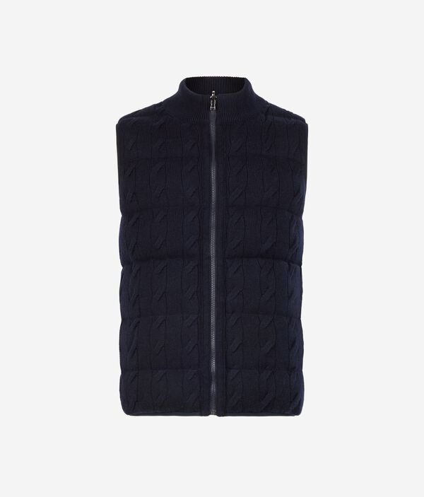 Двусторонний пуховый жилет с косами