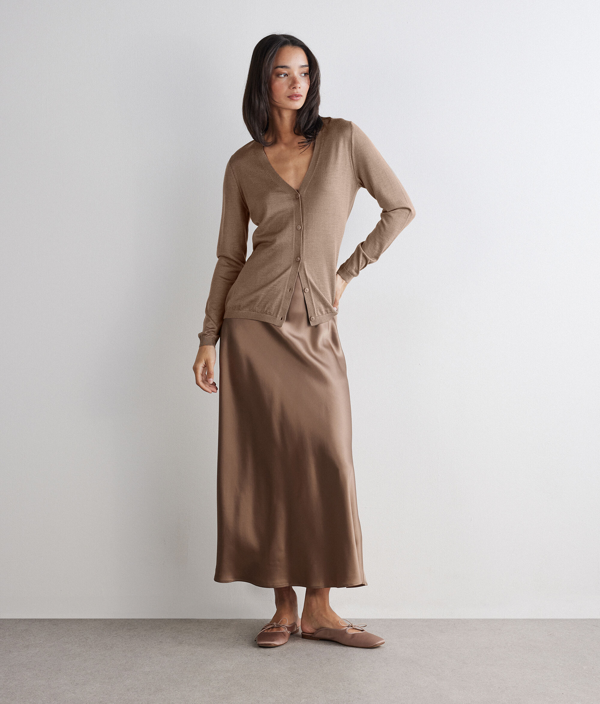 V-nyakú Silkfine Selyemkasmír pulóver