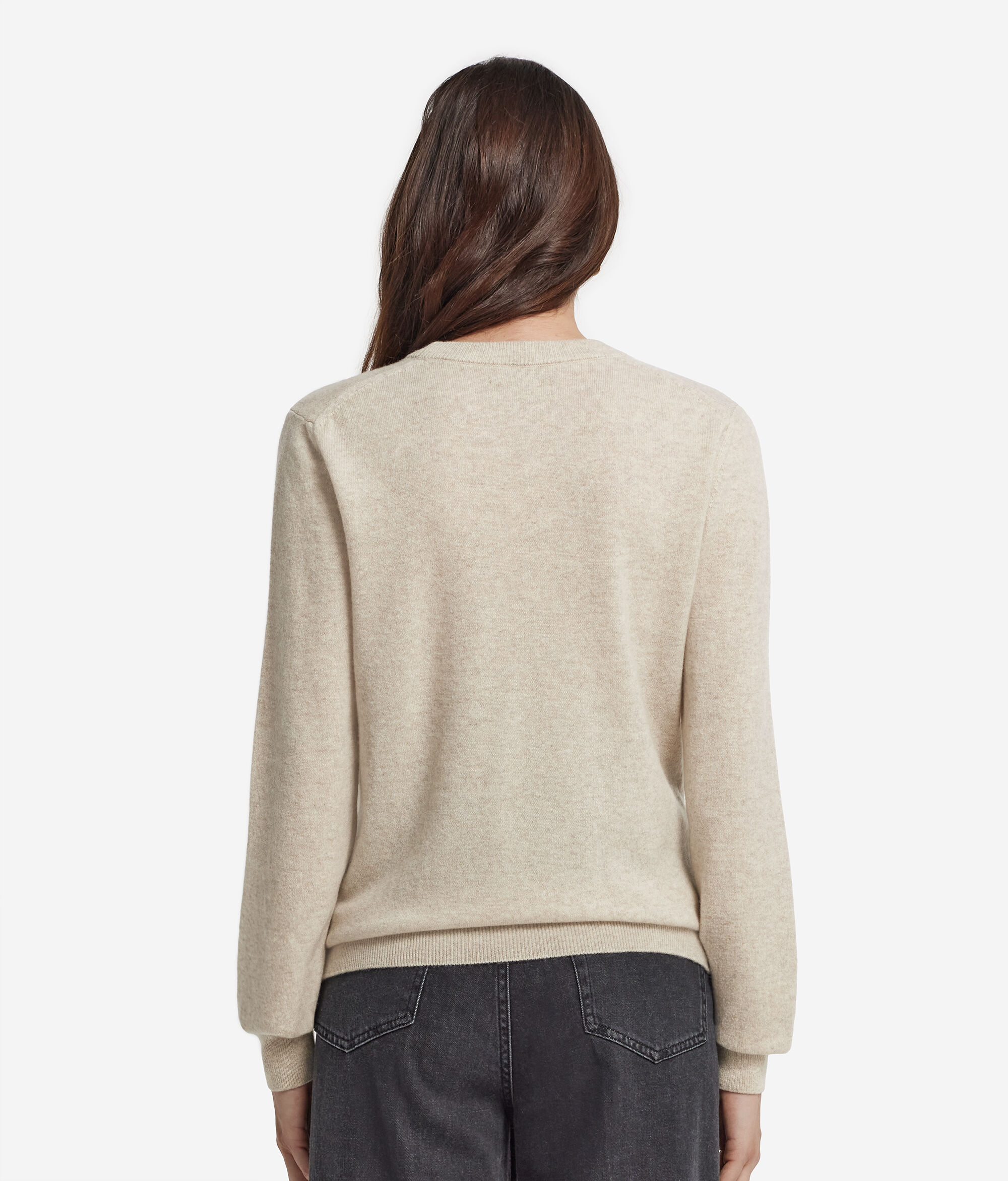 Long-Sleeved Ultrasoft Cashmere Round-Neck Jumper