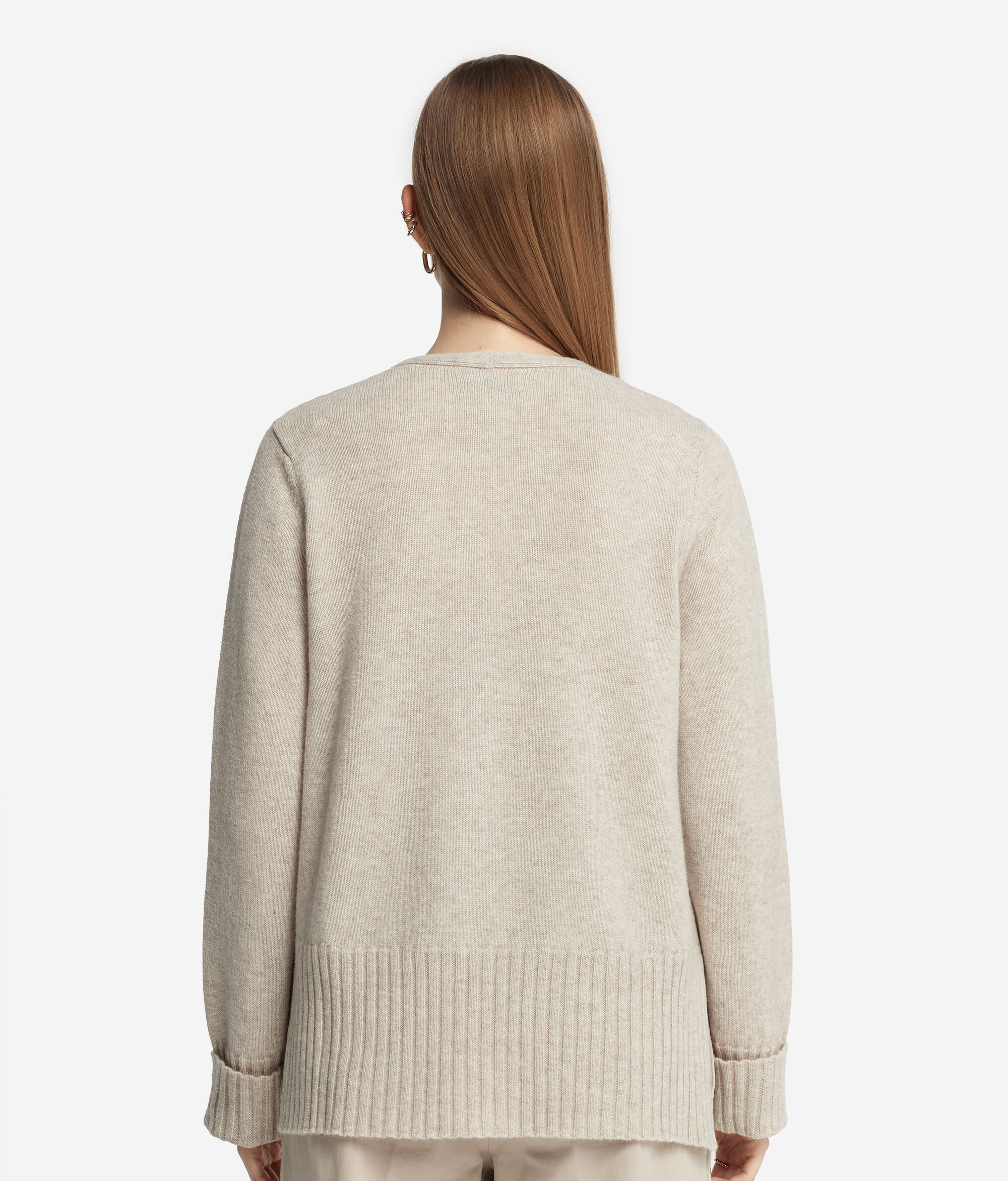 Cárdigan con cuello de pico de cashmere ultrasoft