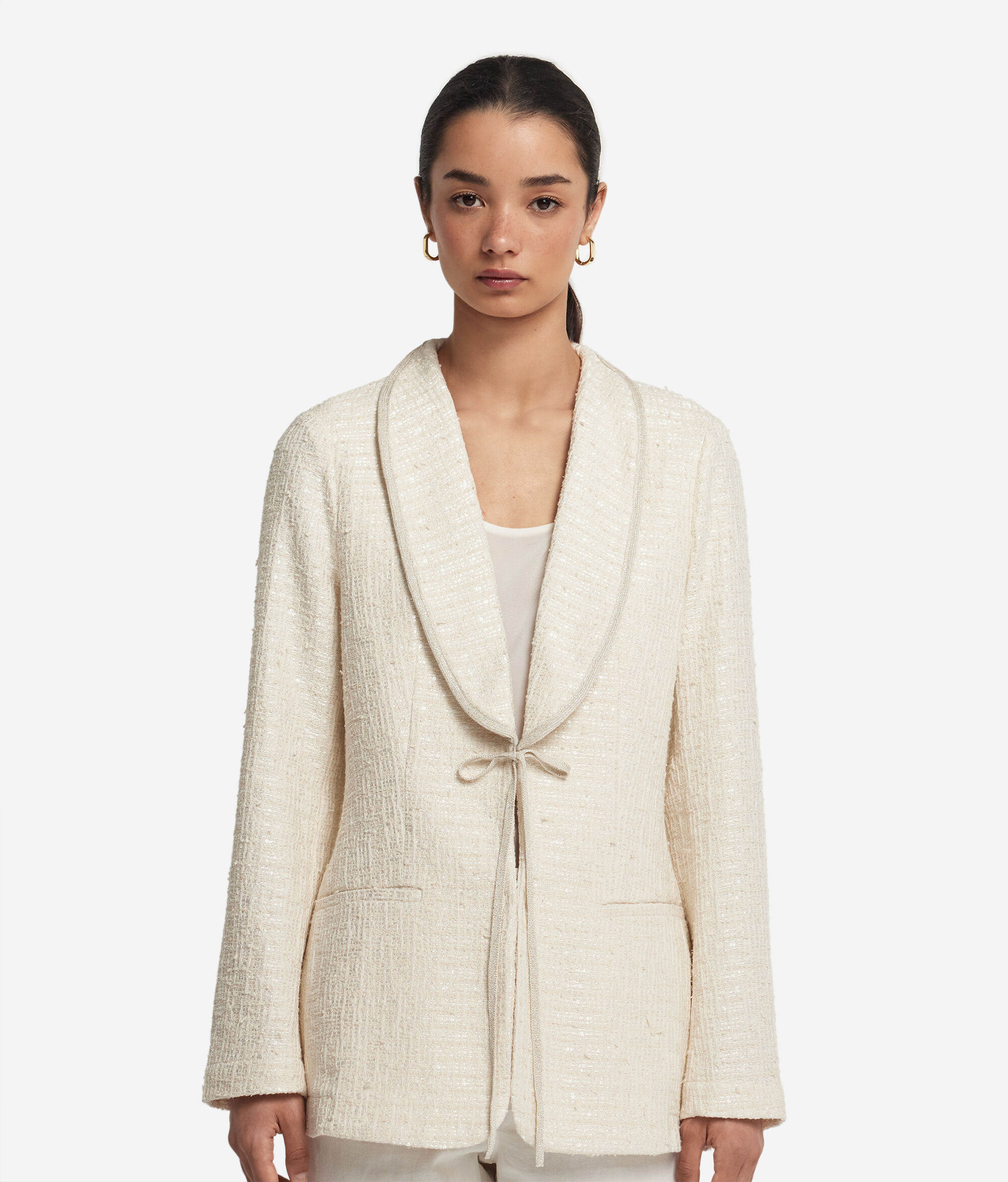 Veste en bouclette à paillettes