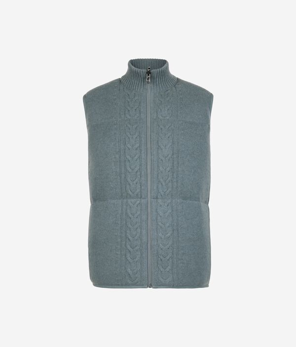 Двусторонний пуховый жилет с косами