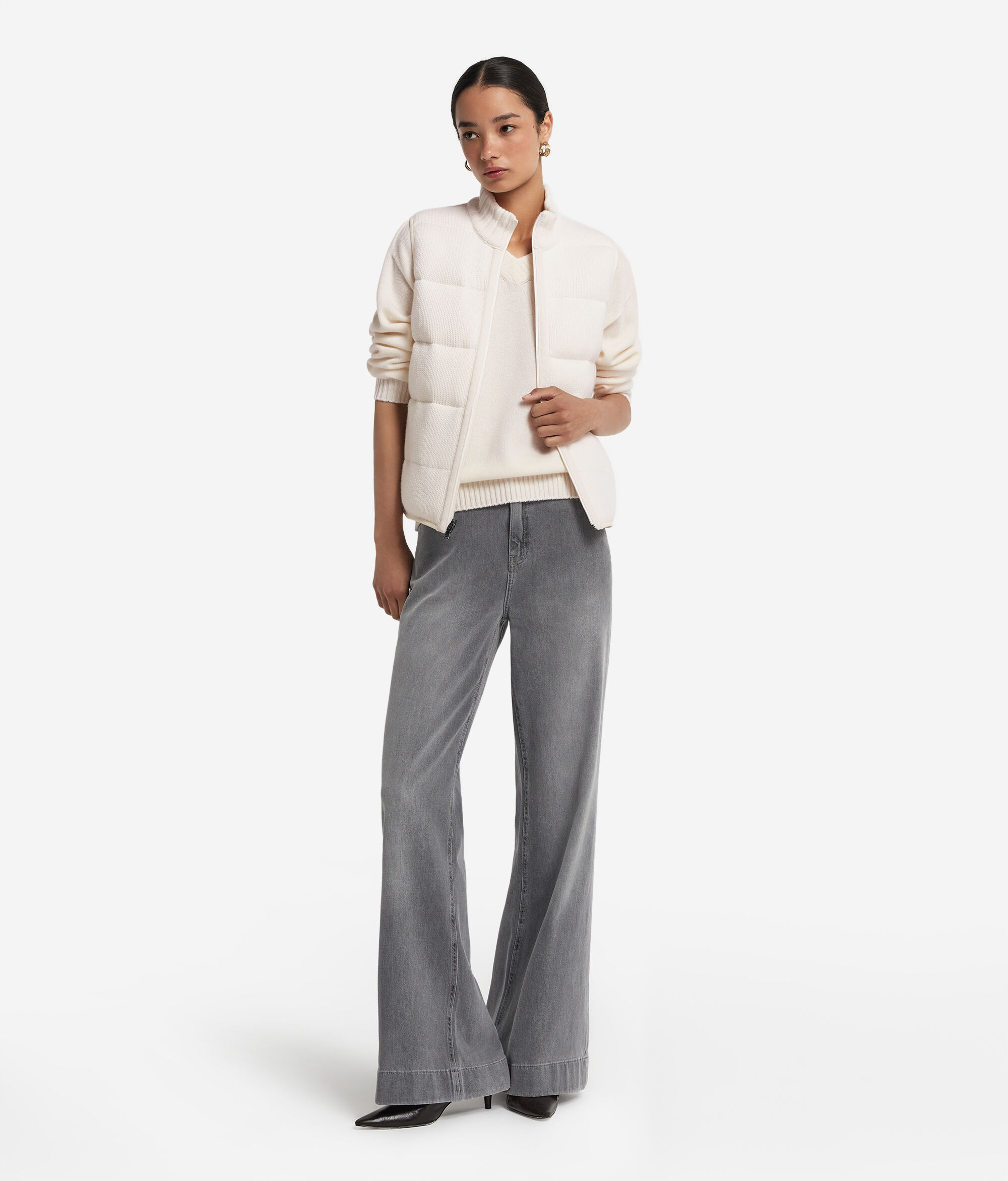Piumino reversibile in cashmere tricot