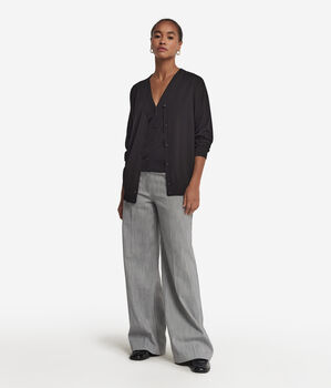 Long-Sleeved Silk and Cotton Cardigan