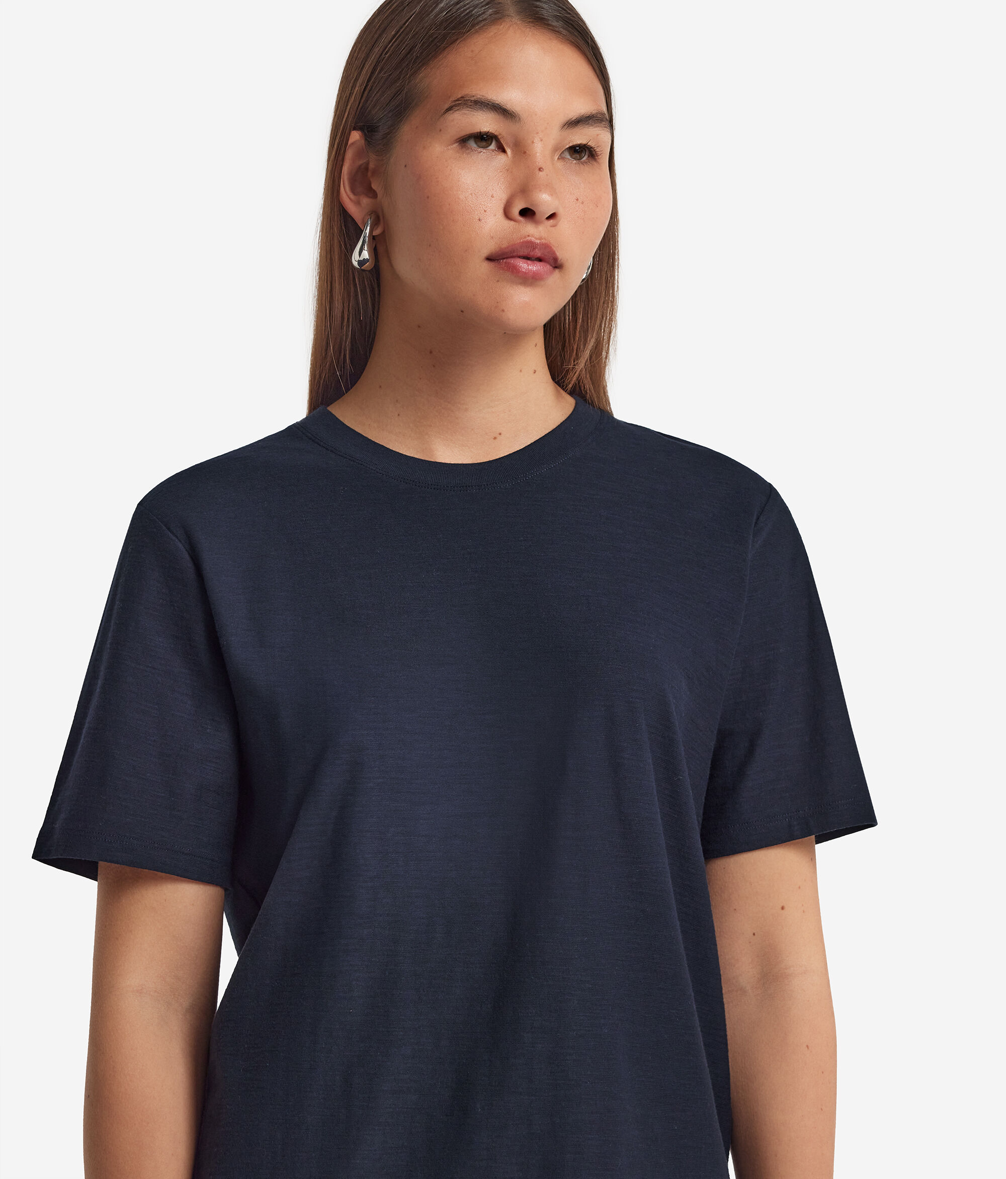 Cotton Crewneck T-Shirt with Short Sleeves