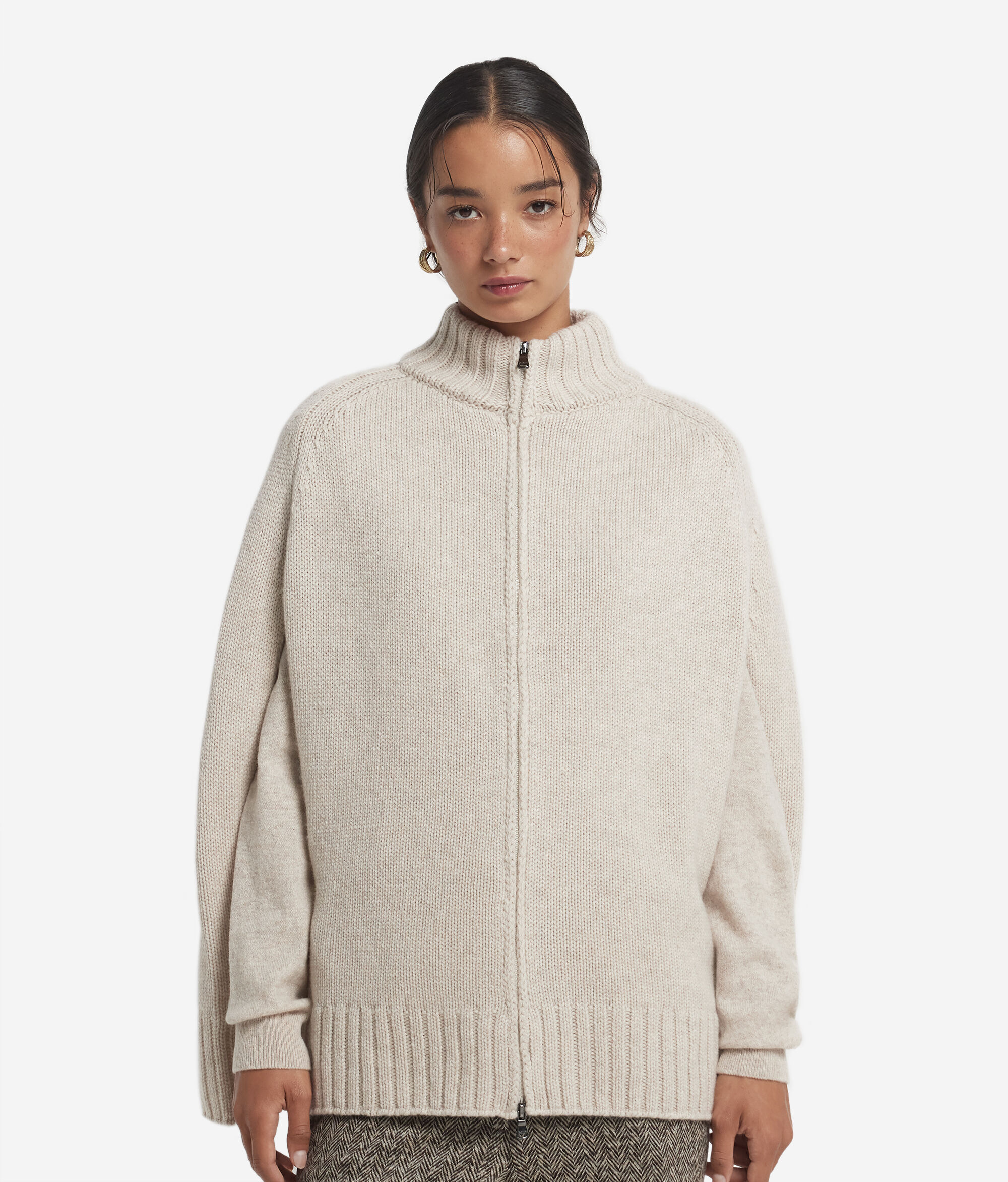 Ultrasoft Cashmere Zip-Up Cape