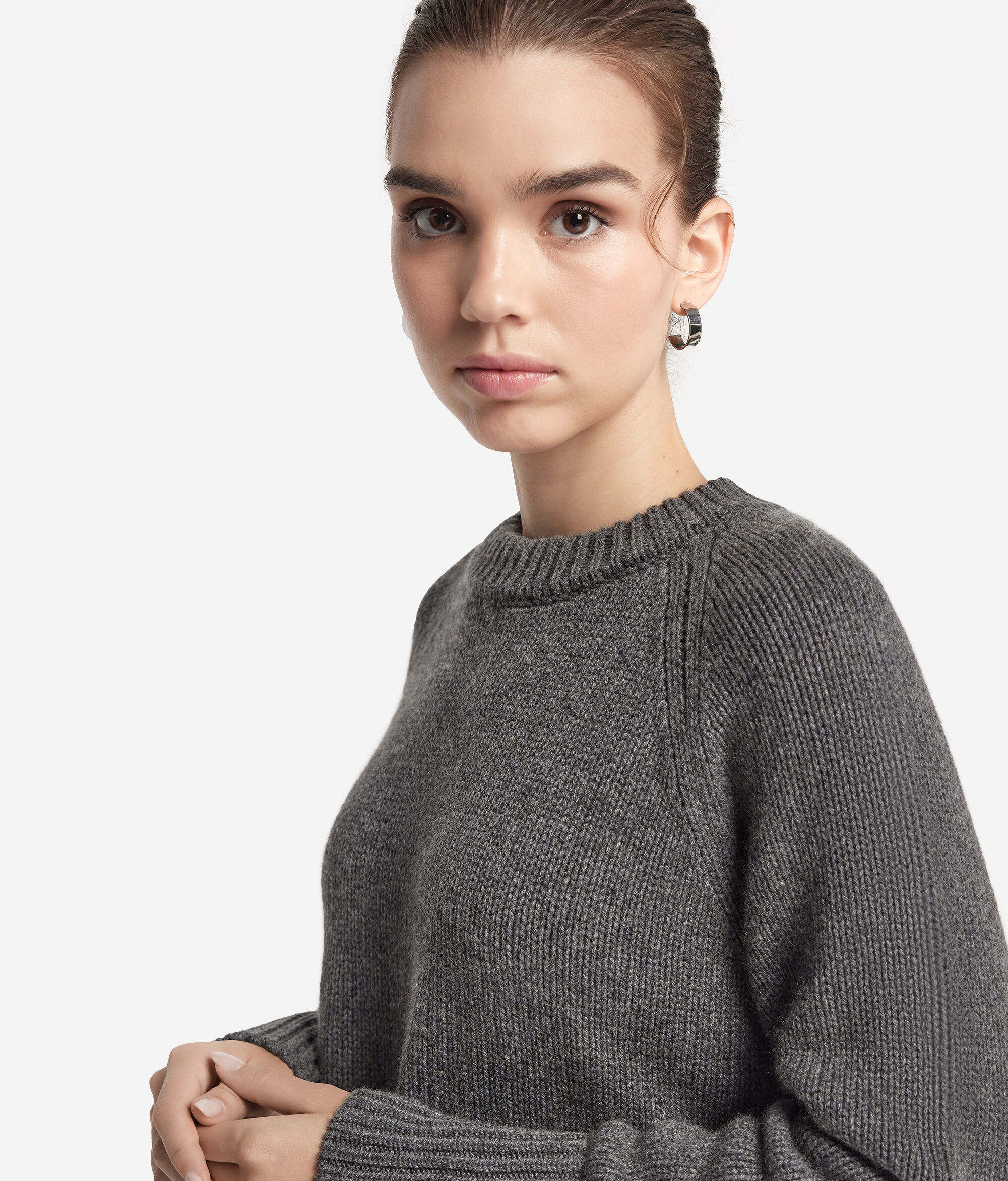 Pull à col rond en tricot de cachemire