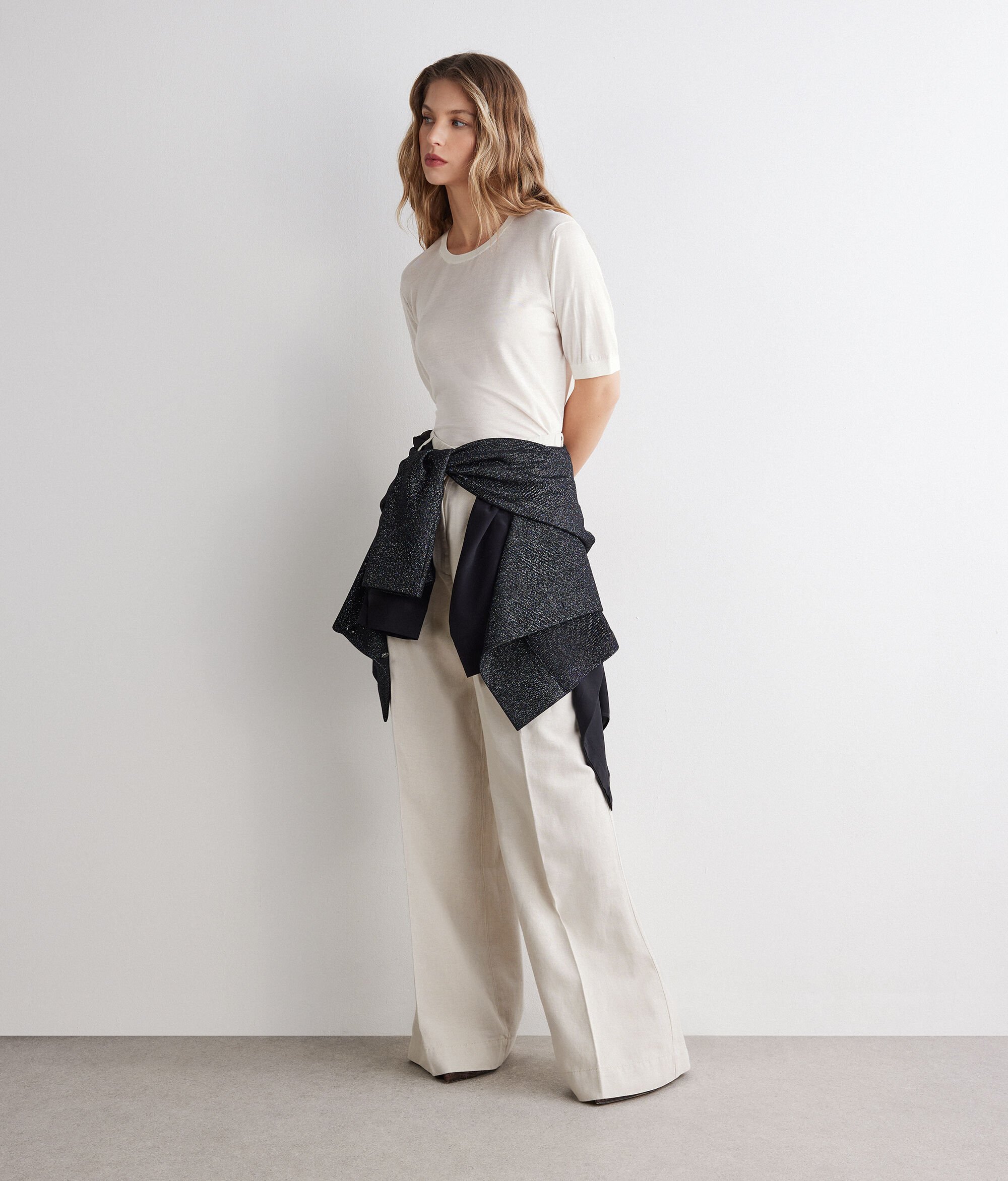 Bisiklet Yaka İpek Tişört