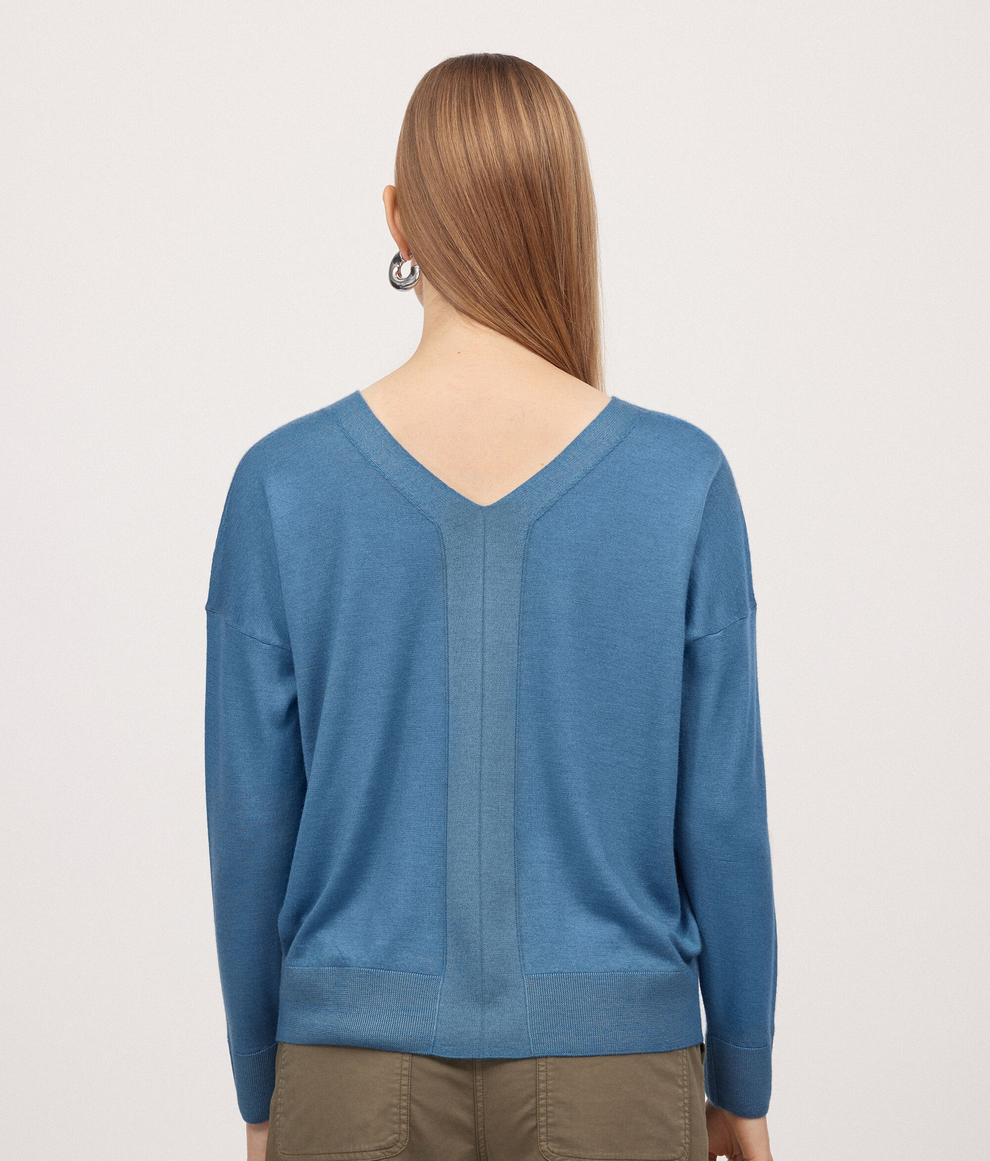 Pull femme col en V en cachemire ultra-fin
