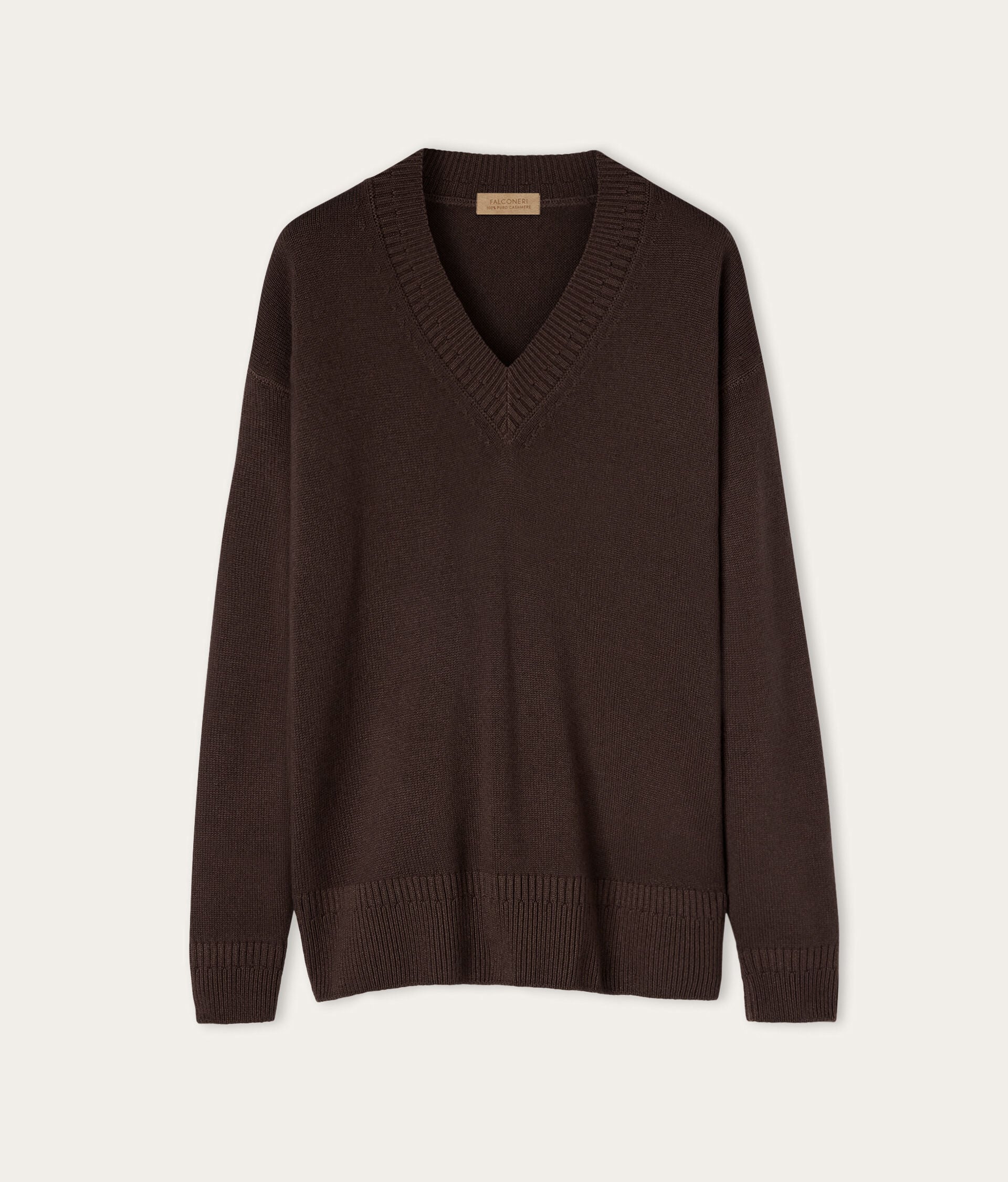 Ultrasoft Cashmere v-neck jumper with varied rib