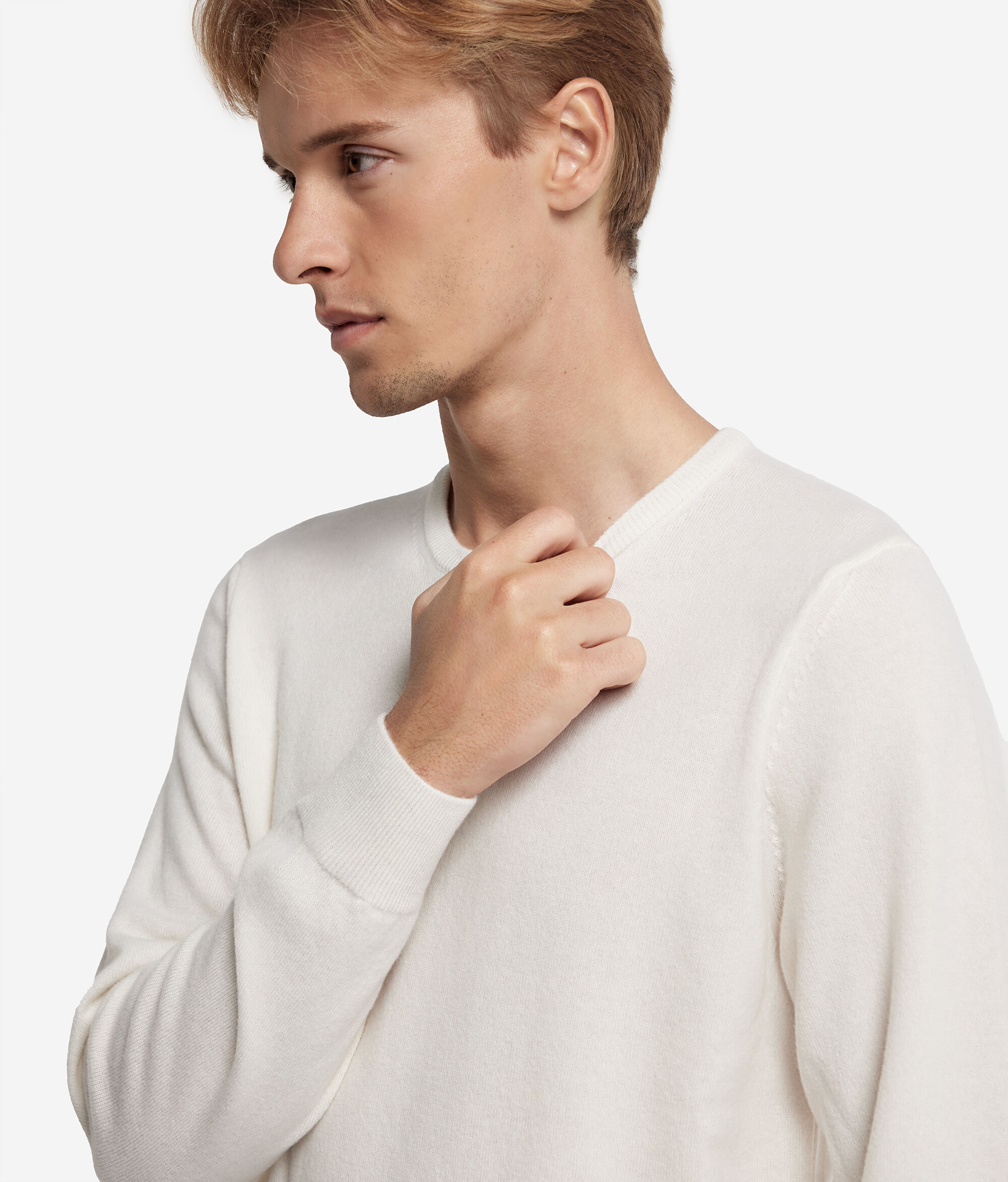 Pull home en cachemire ultra-doux à col rond