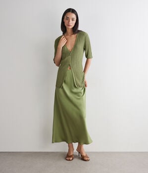 Cardigan a coste lam&egrave;