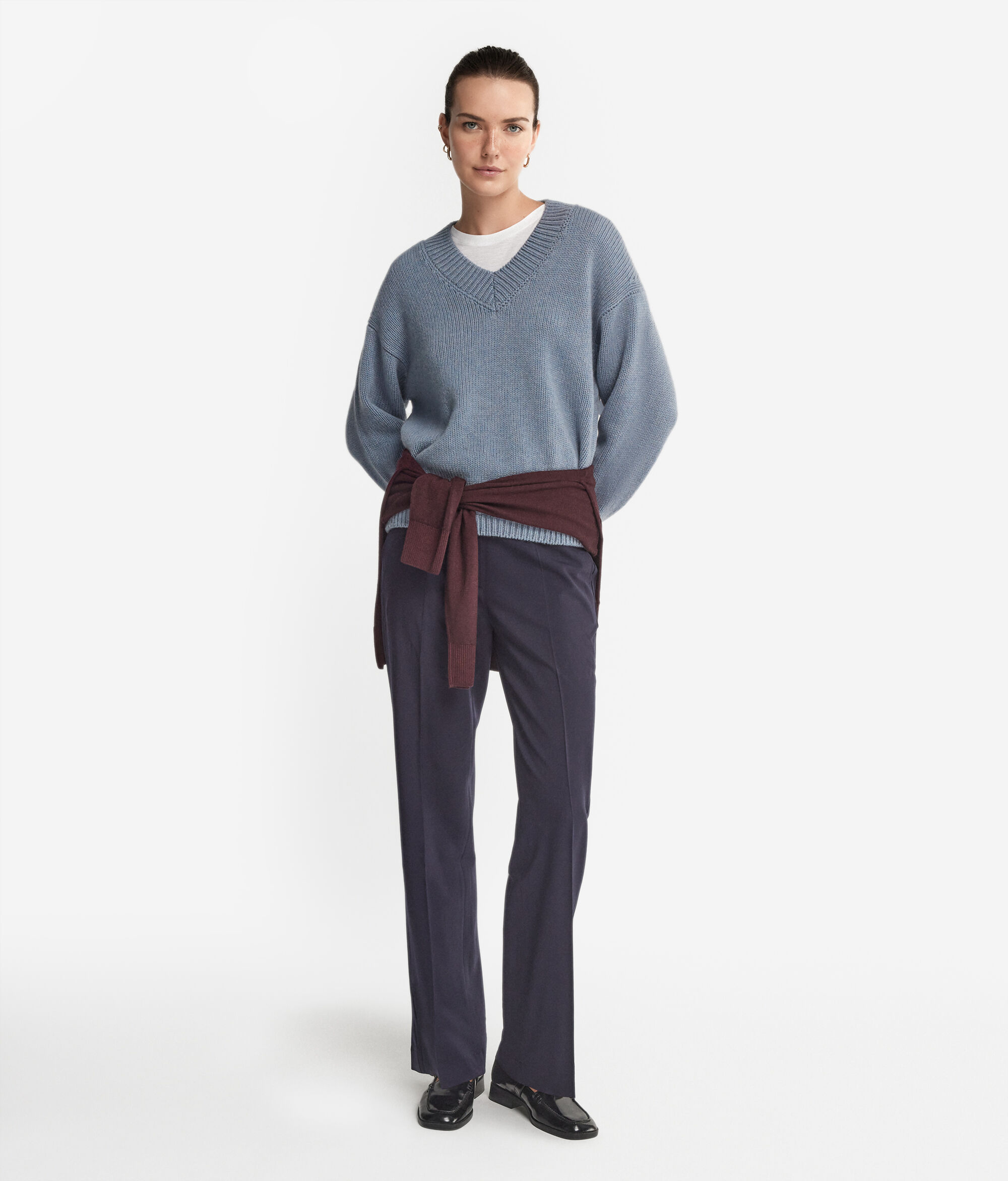 Pull femme col V en cachemire ultra-doux