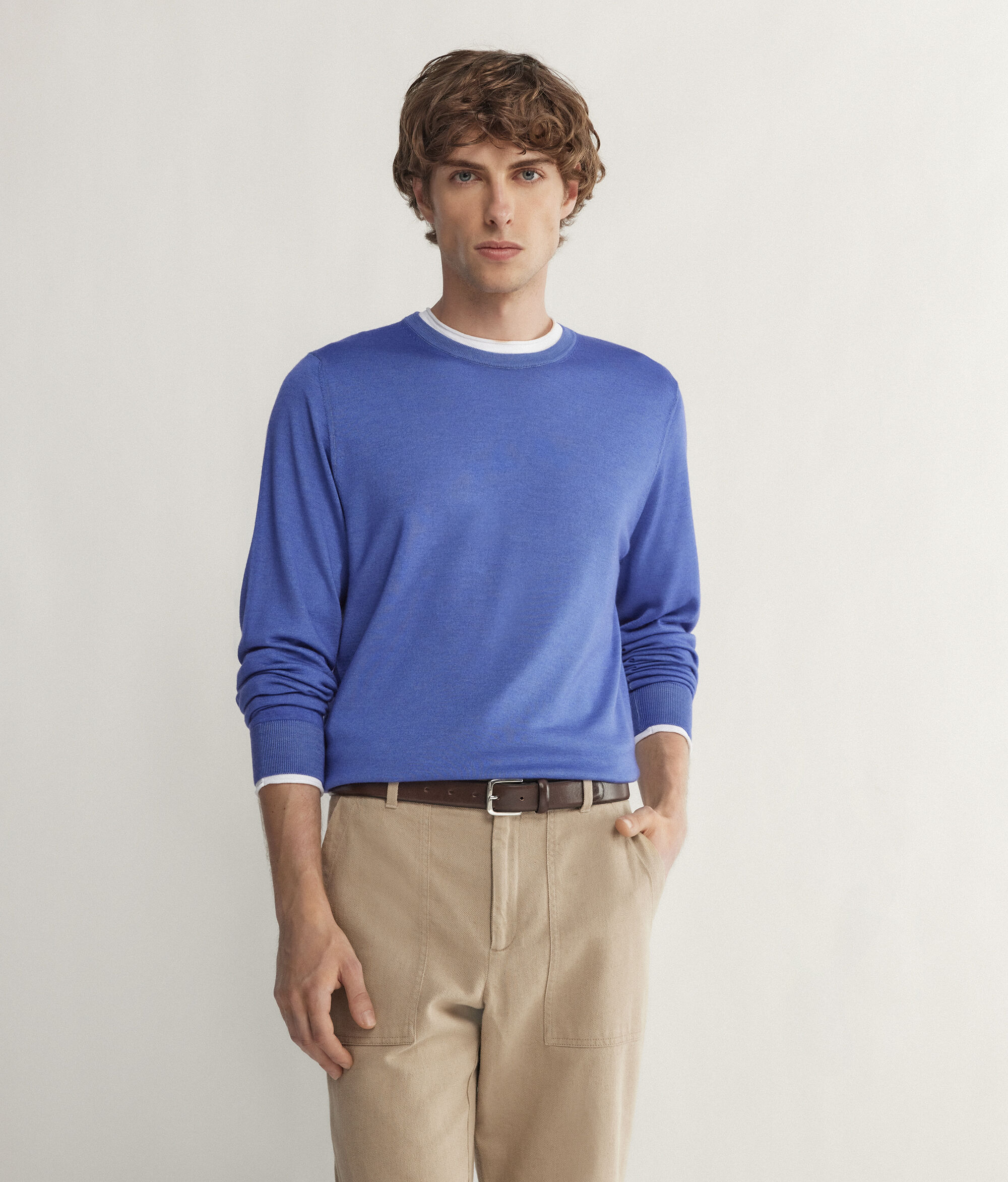 Pull homme en cachemire ultra-fin à col rond