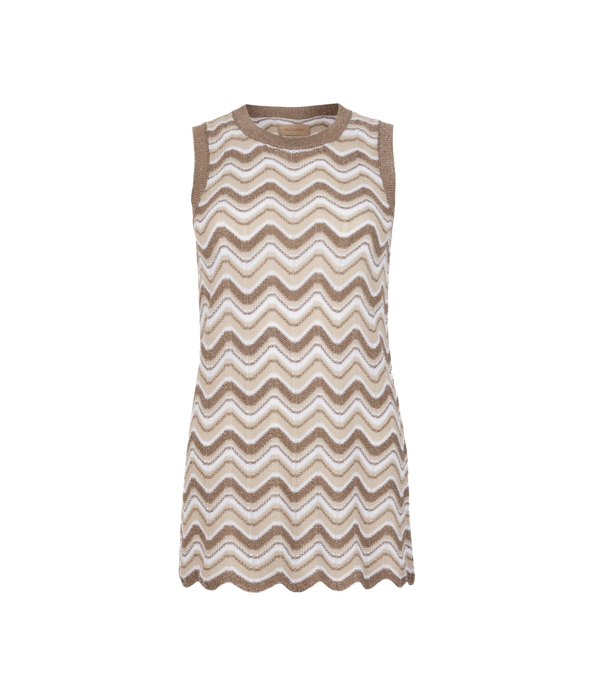 Chevron lamé tank top