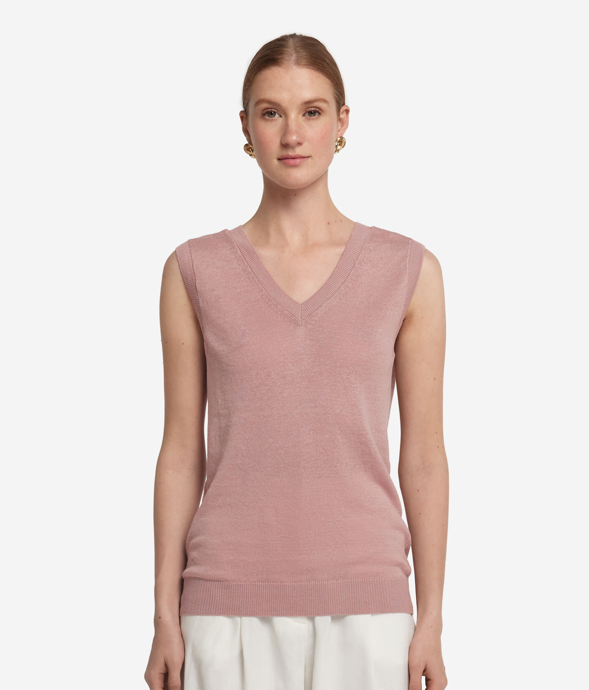 Linen cotton V-neck camisole