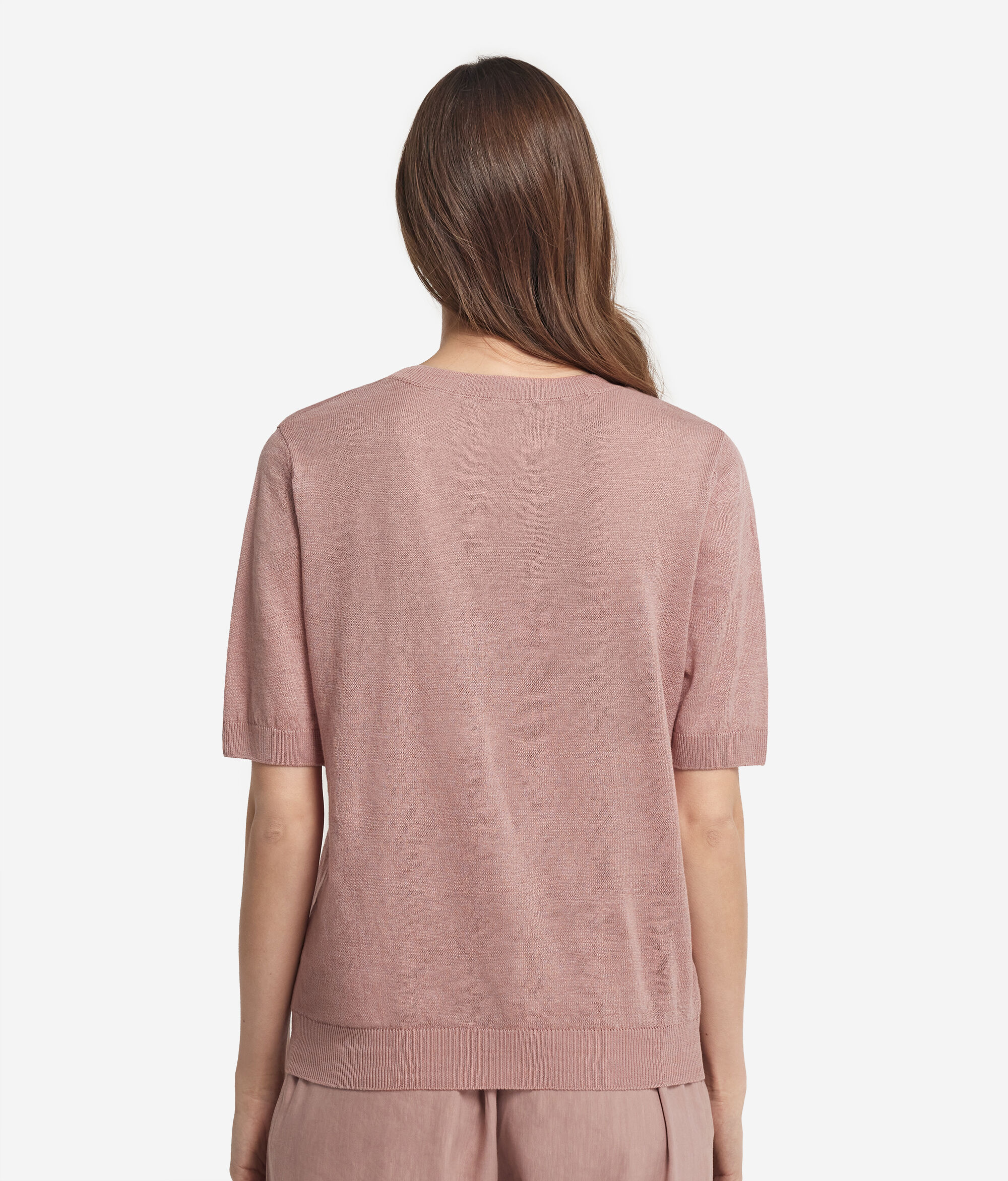 Cotton-Linen Crew Neck T-Shirt