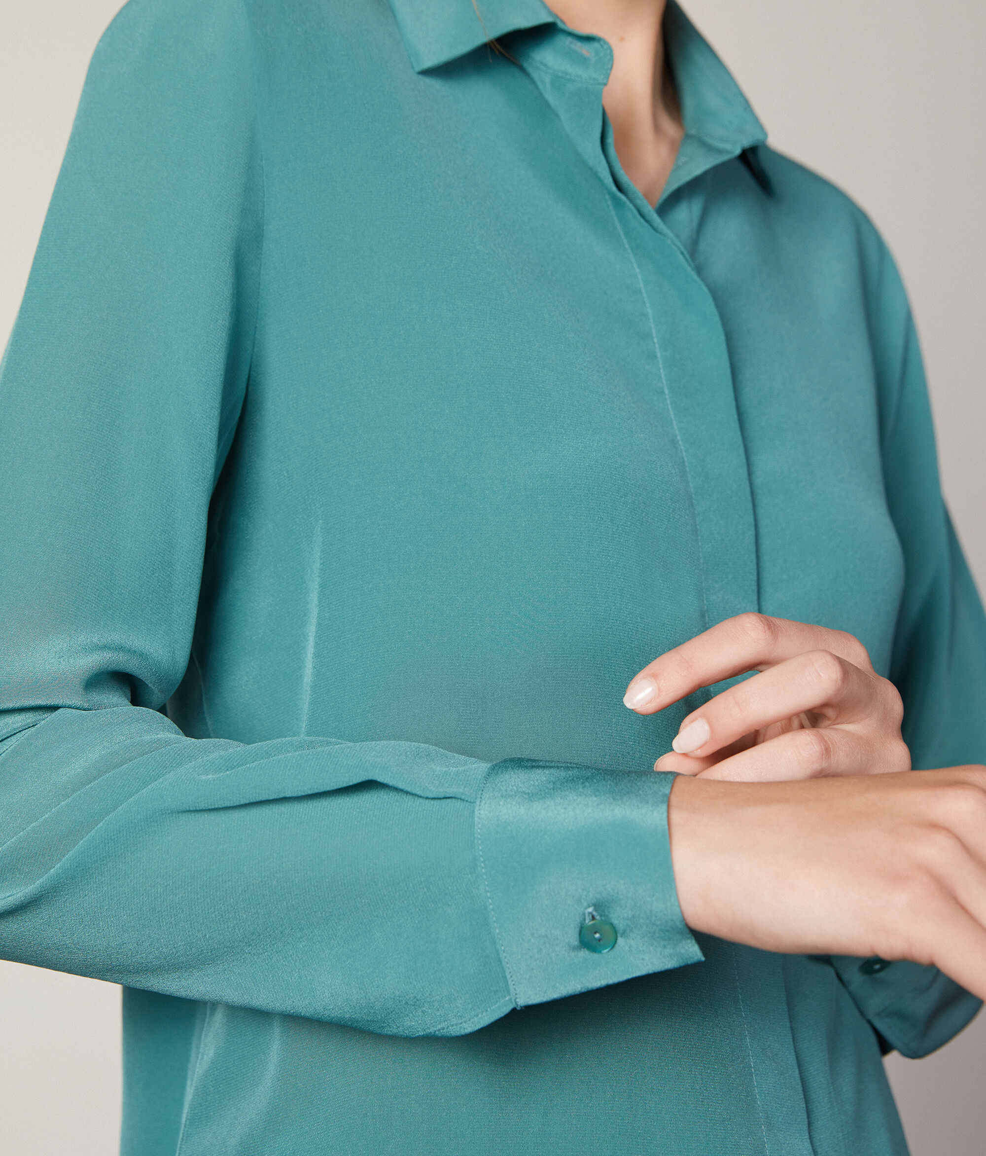 Silk Shirt with Collar