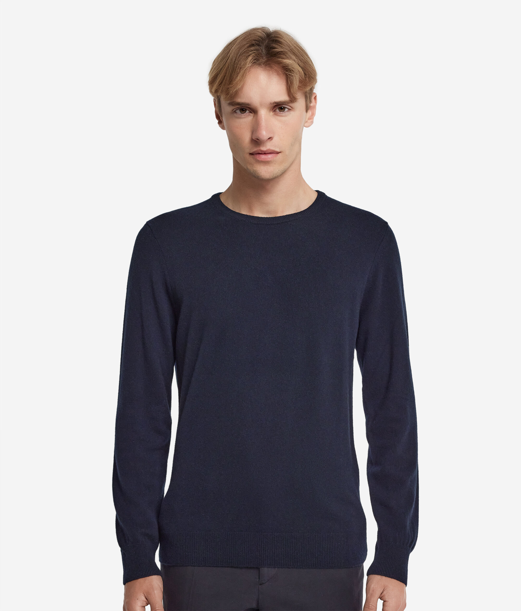Pull home en cachemire ultra-doux à col rond