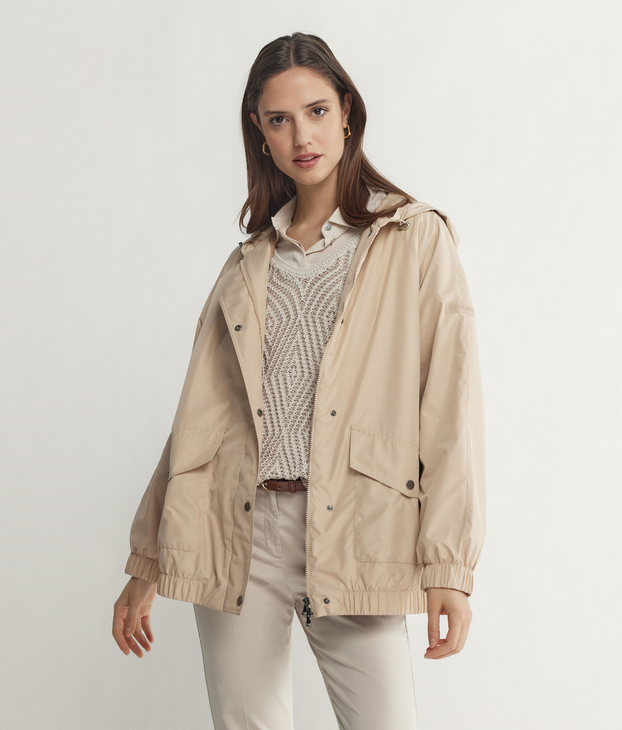 Hooded Cashmere Technical Jacket