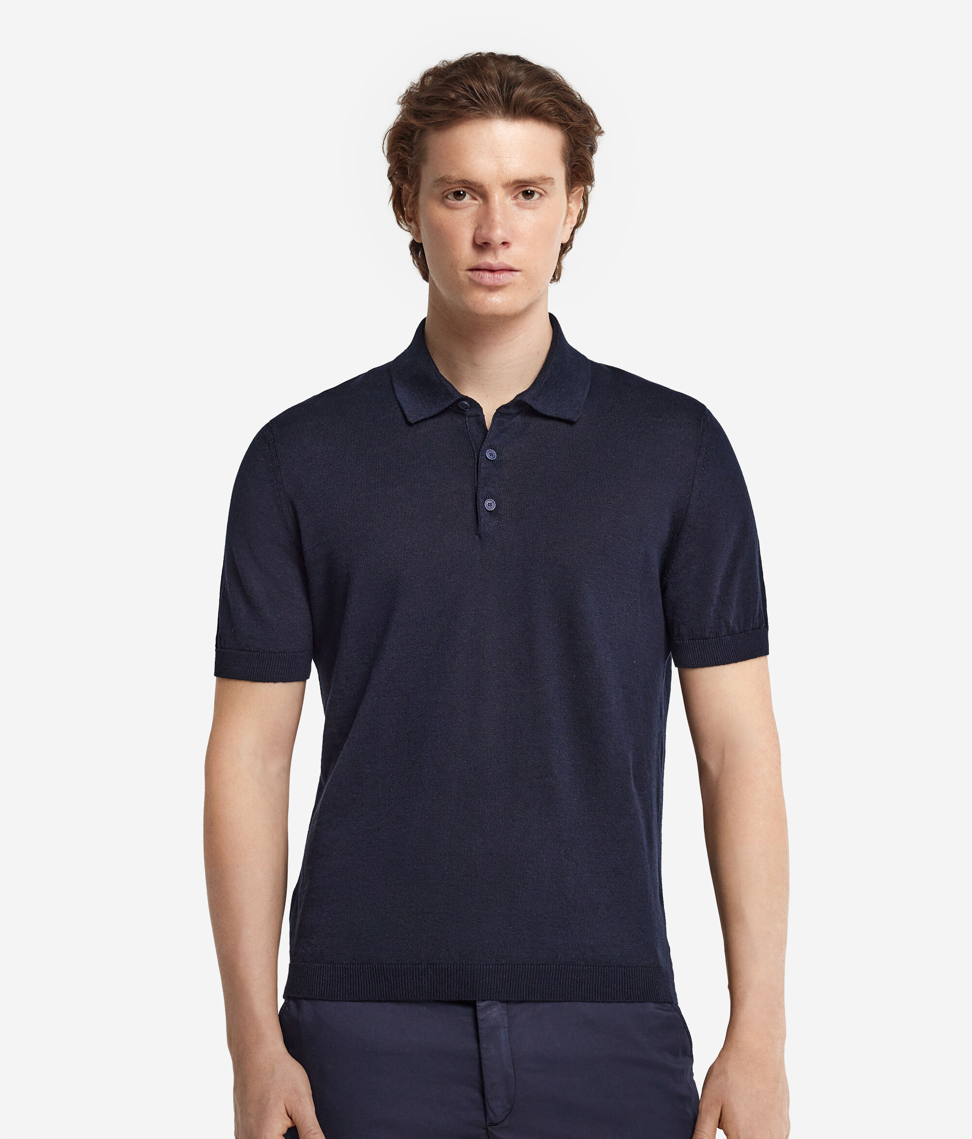 Cotton Linen Short-Sleeved Polo Shirt