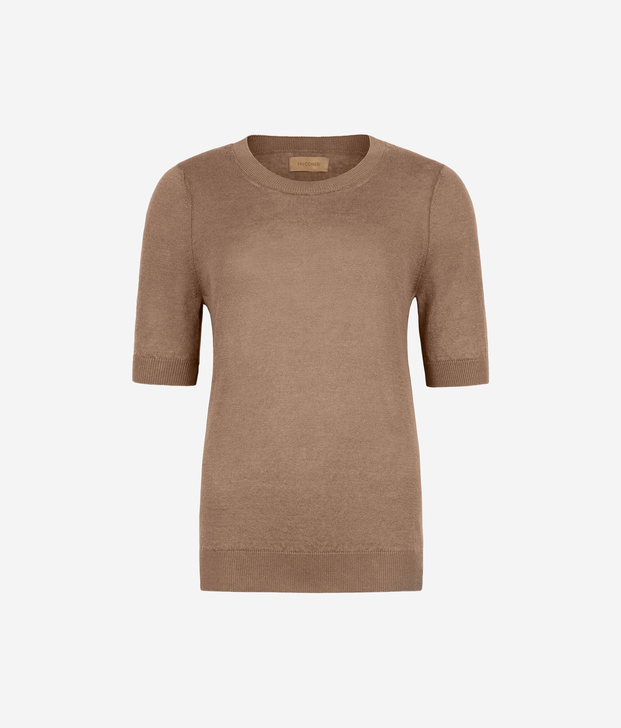 Cotton-Linen Crew Neck T-Shirt