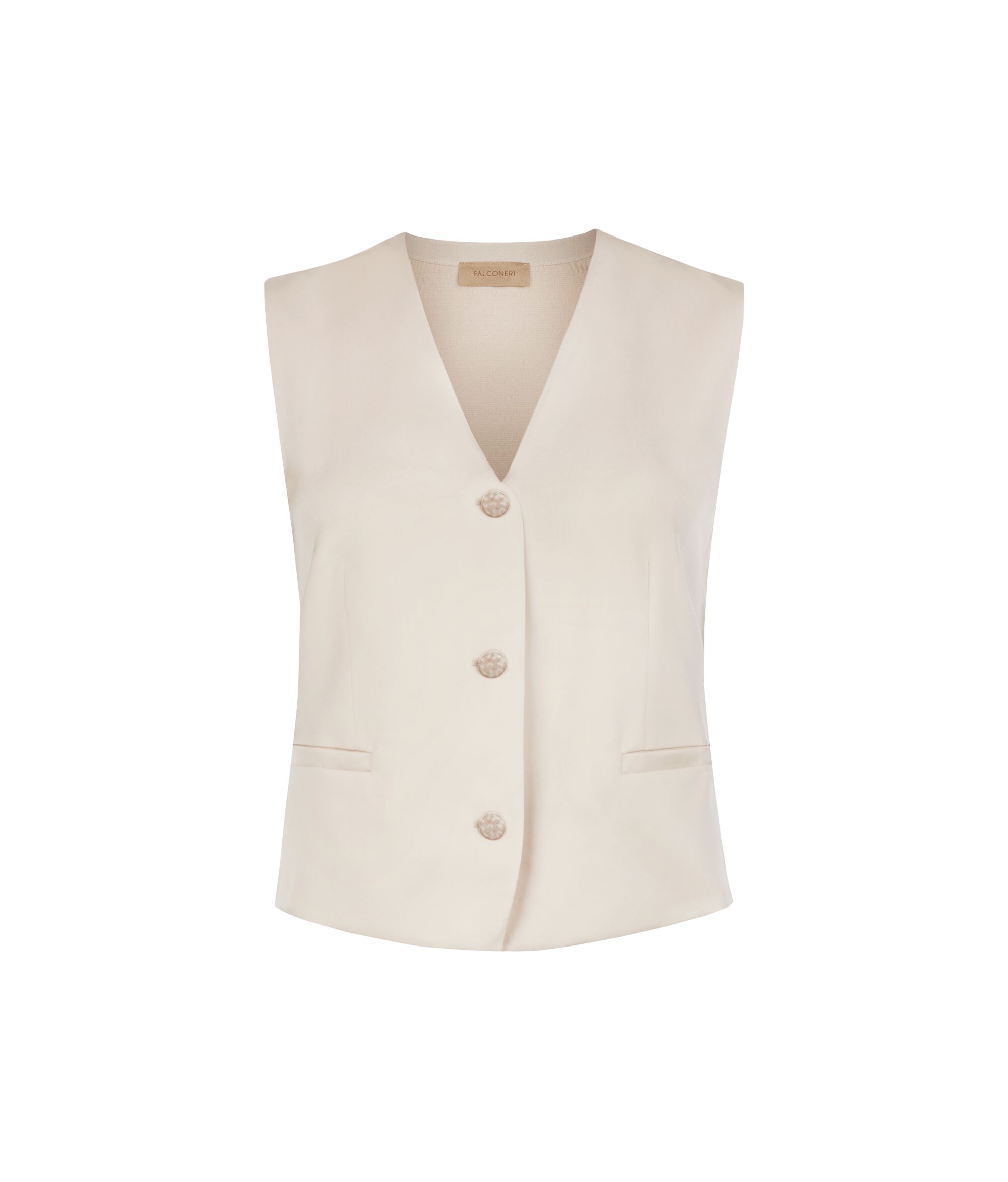 Gilet sans manches en satin mat