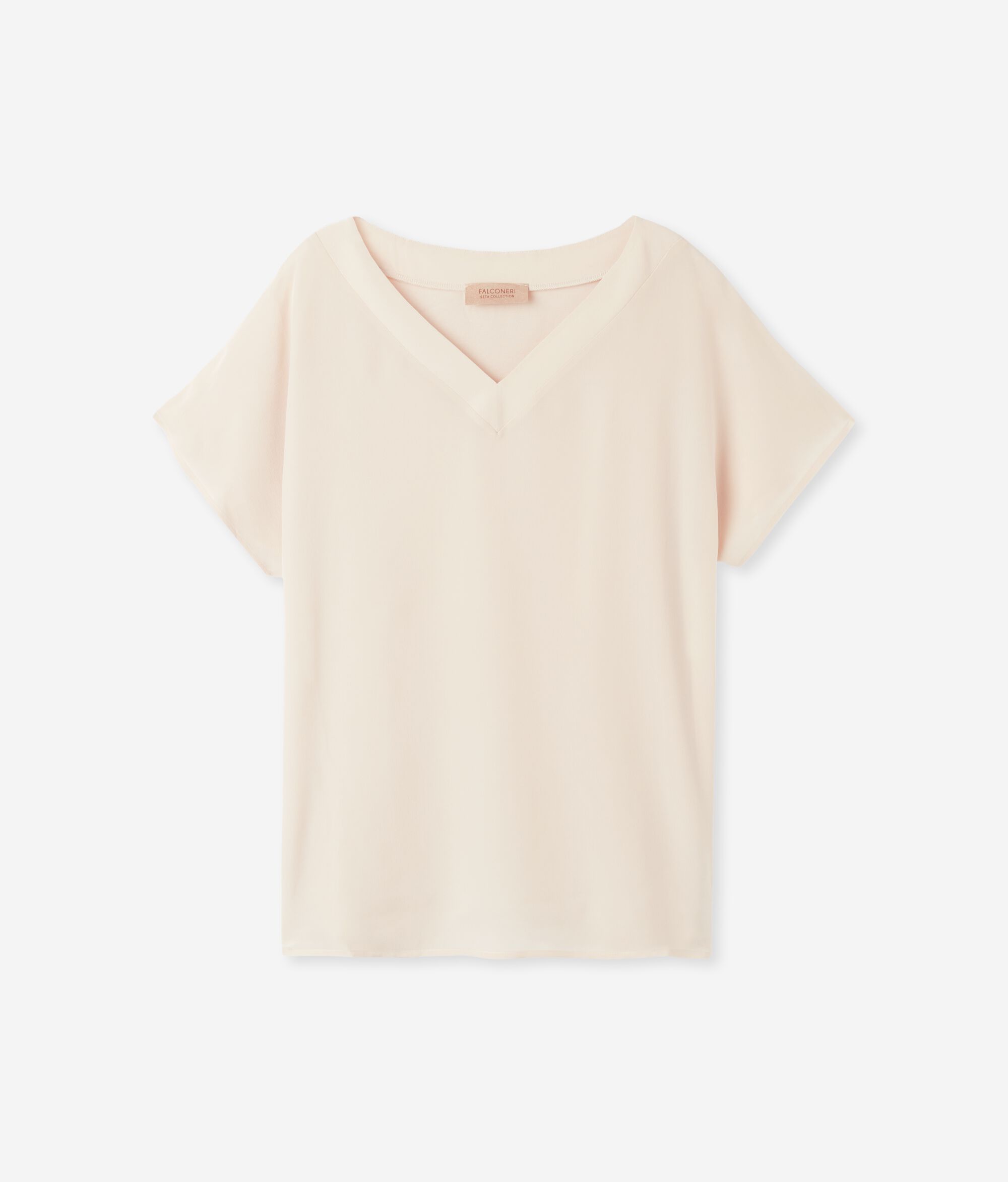 T-Shirt Seide V-Ausschnitt Kimonoärmel