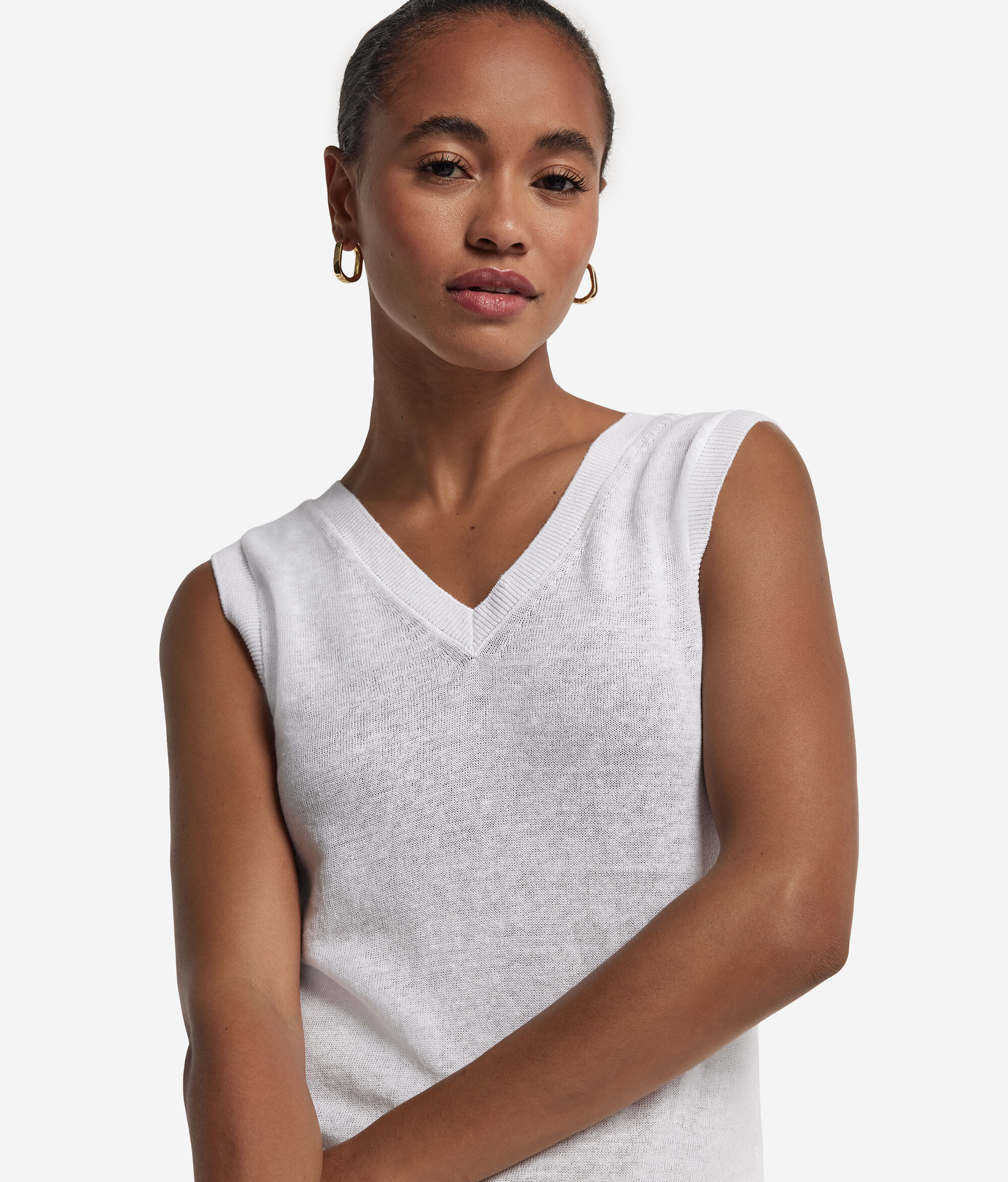Linen cotton V-neck camisole