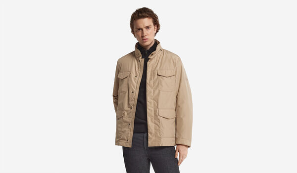 Safarijacke aus Funktionsgewebe mit Kaschmirfutter