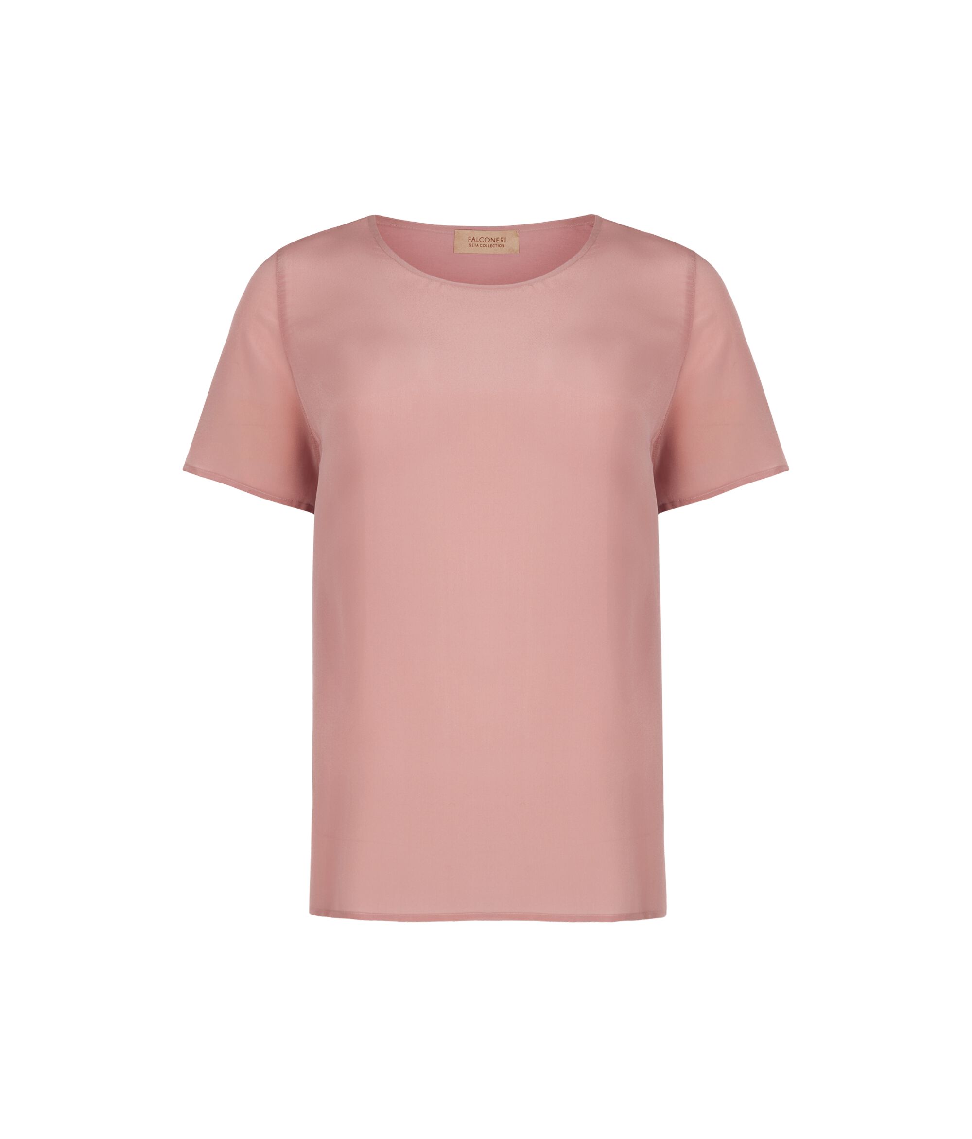 Rundhals-T-Shirt aus Seide