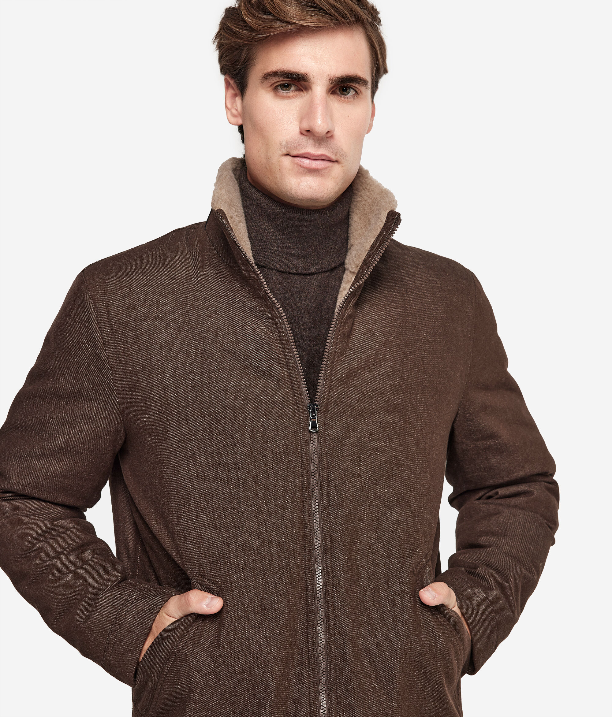 Veste en jean et en cachemire