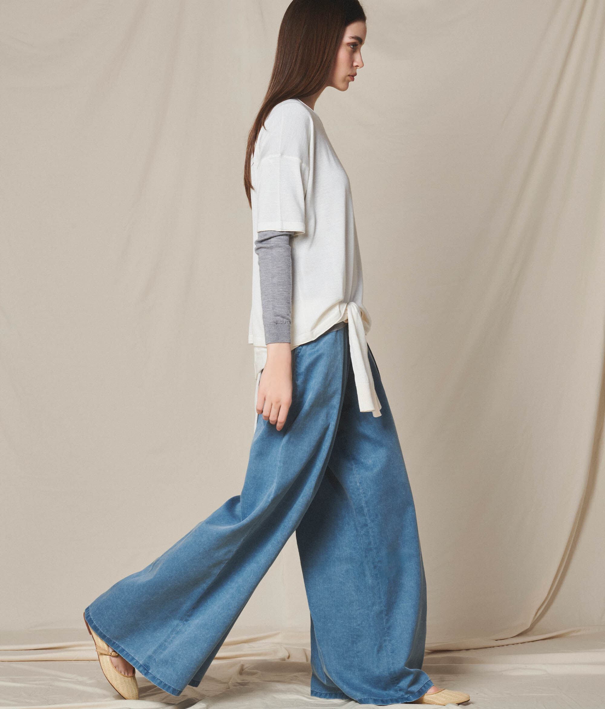 Weite Hose im Used-Look