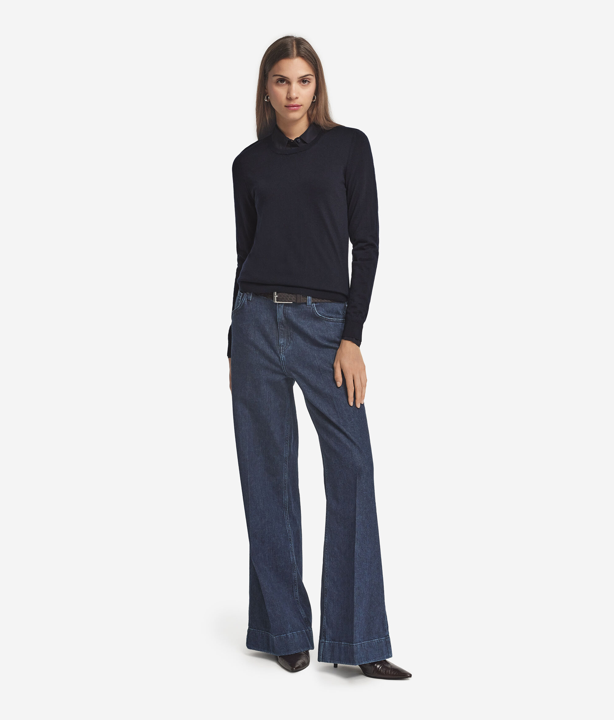 Camisola com Decote Redondo em Ultrafine Cashmere