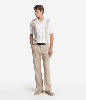 Twist Inlay Polo Shirt in Cotton