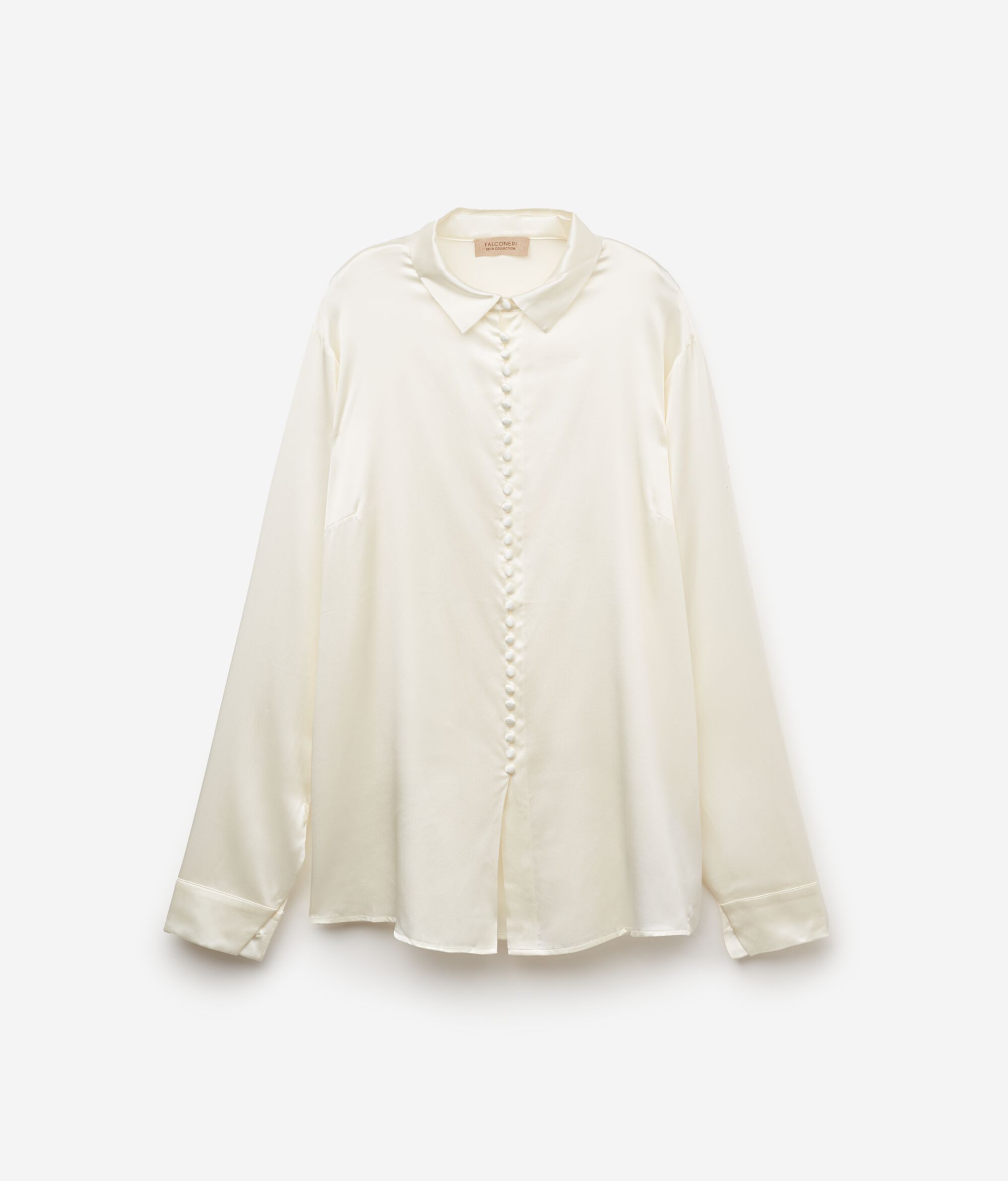 Camisa de raso de seda con botones