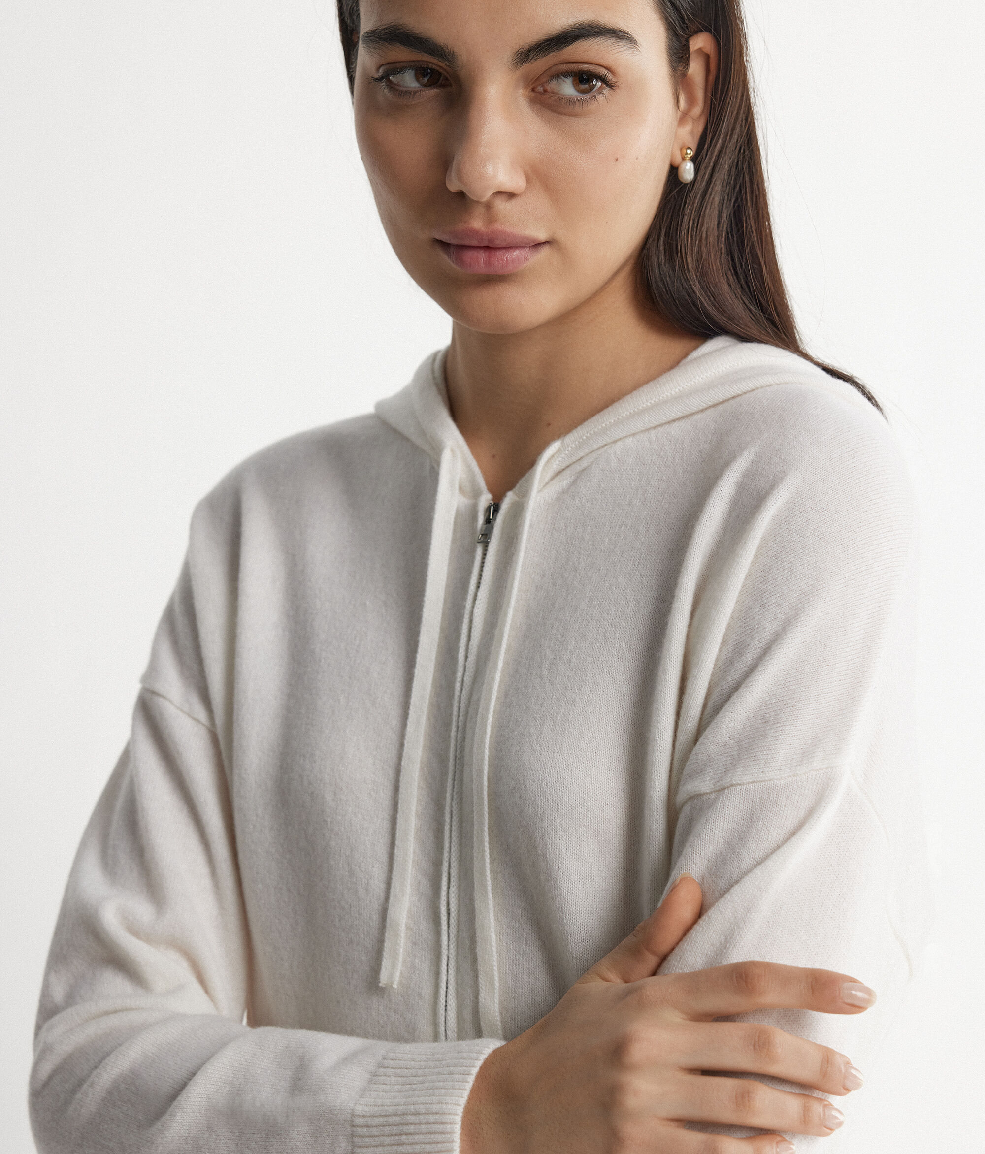 Sweatshirt aus Kaschmir Ultrasoft mit Kapuze