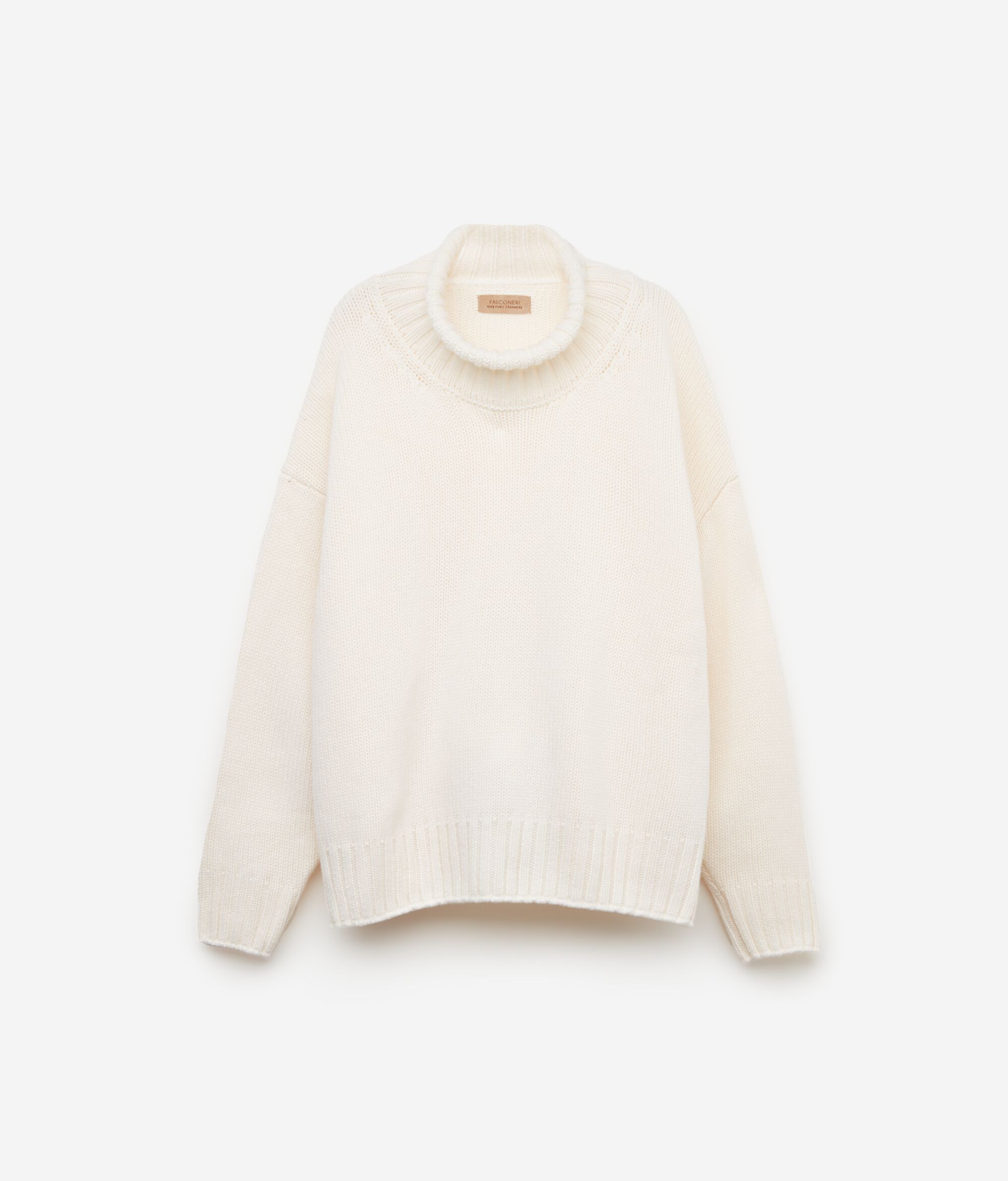 Pullover mit Trichterkragen aus Kaschmirstrick