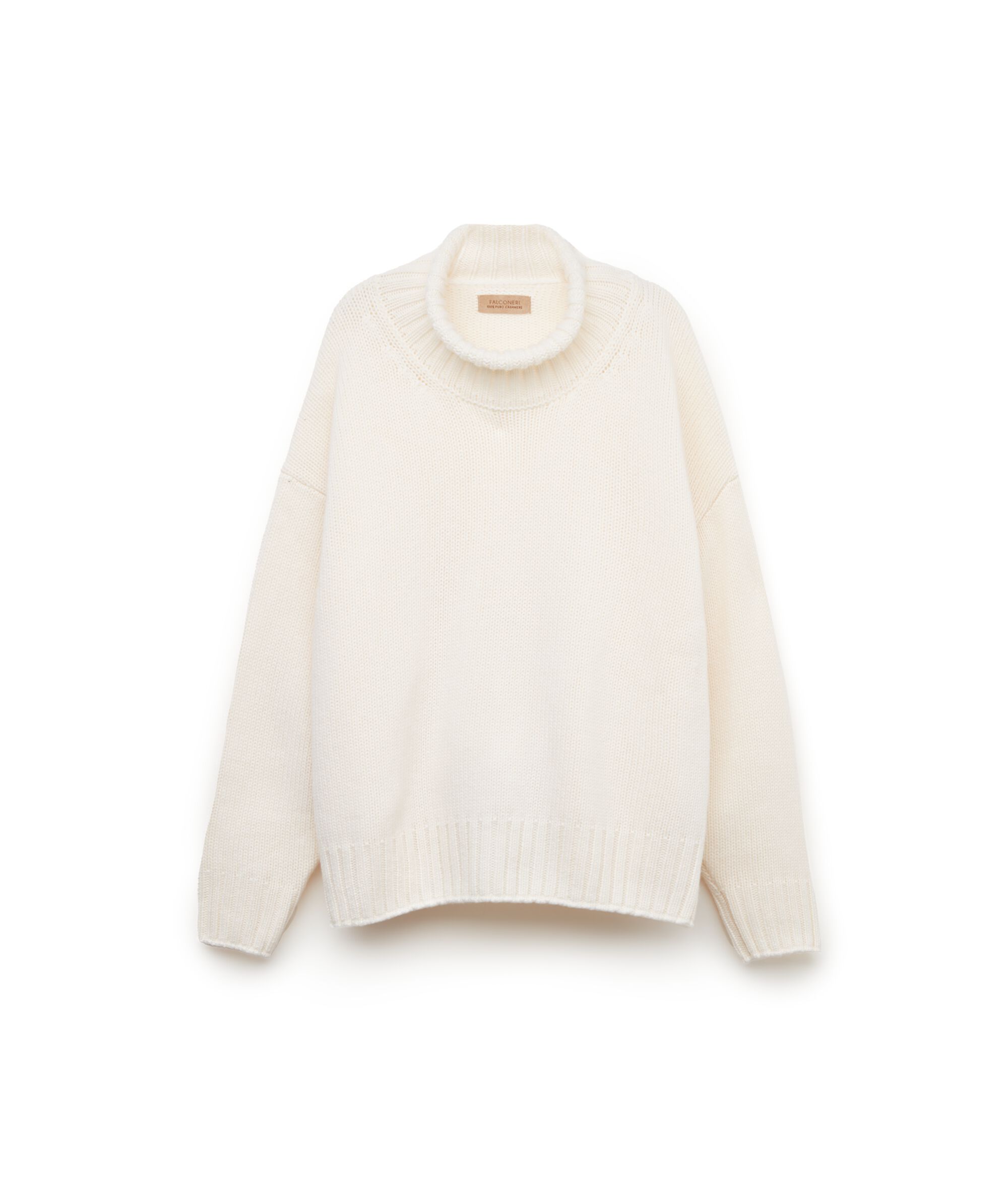 Cashmere Tricot Funnel-Neck Jumper