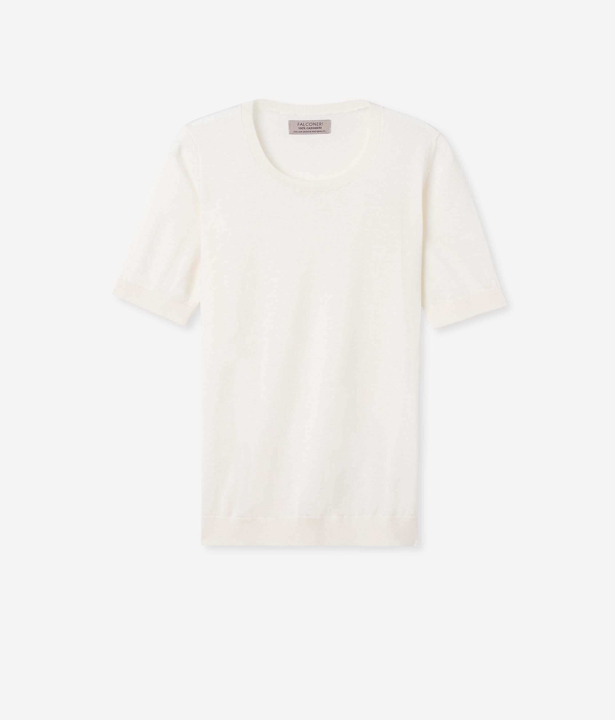 Short-Sleeved Round-Neck Ultrafine Cashmere Top | Falconeri 